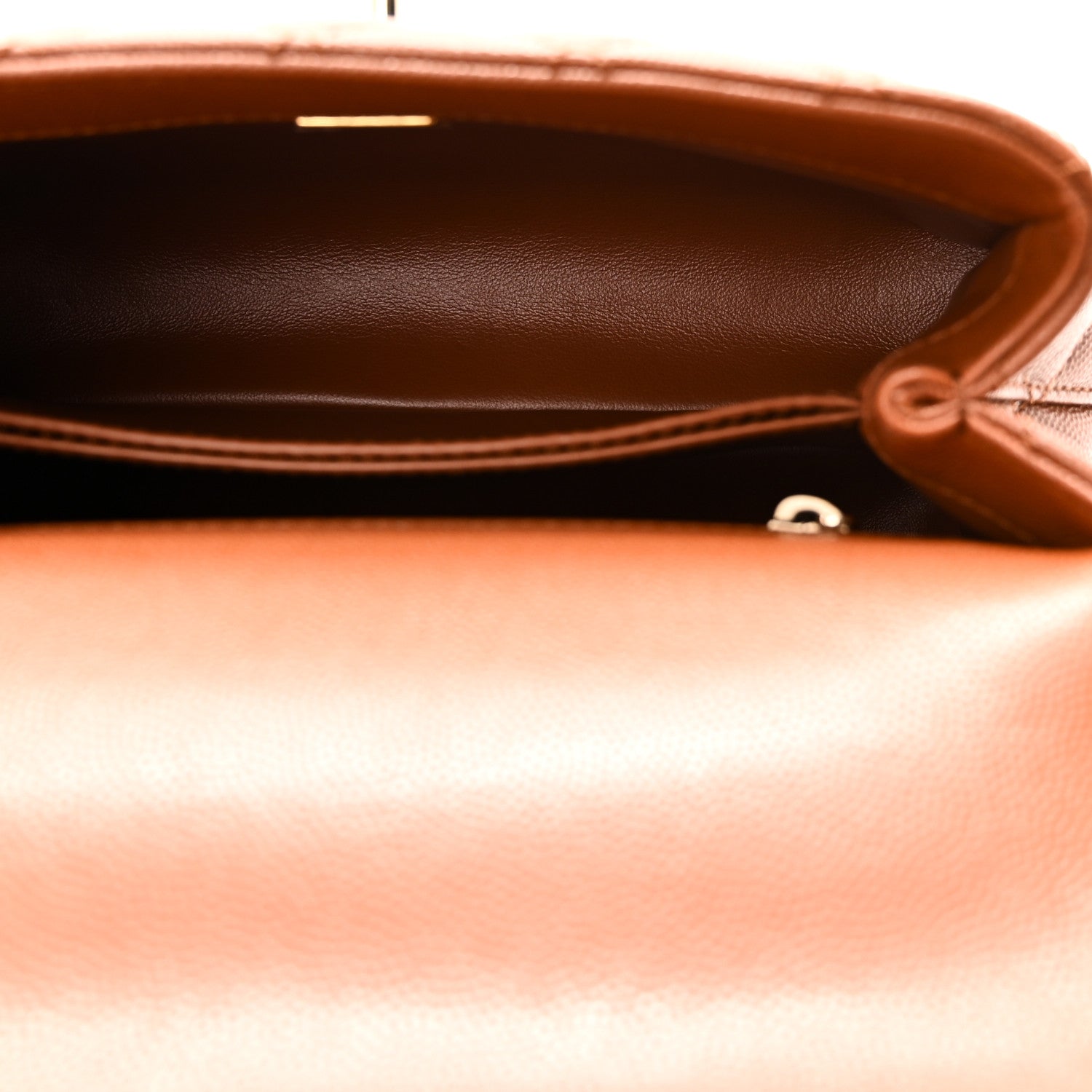 Caviar Quilted Mini Coco Chain Handle Flap Brown — view 5