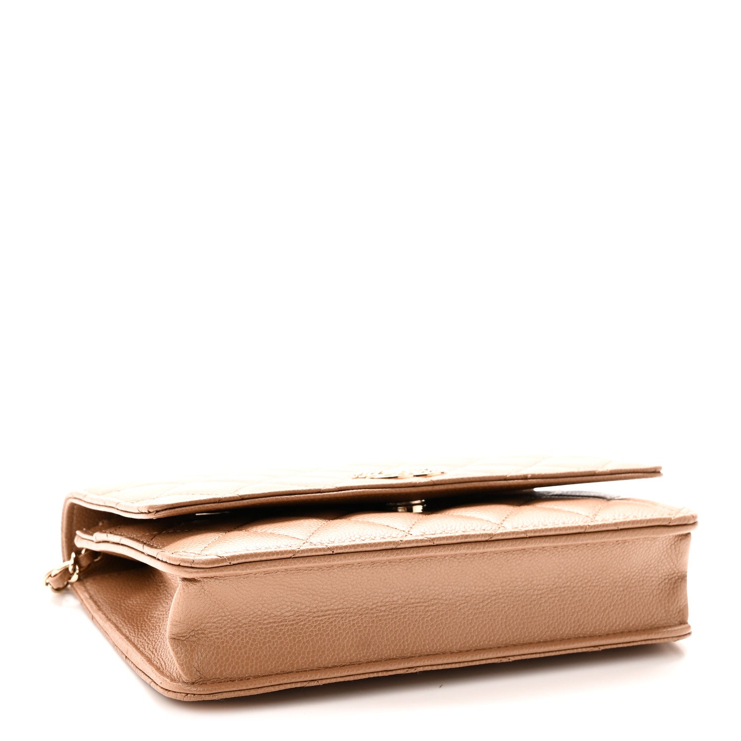 Caviar Quilted Multi Chain Wallet On Chain WOC Beige — view 4