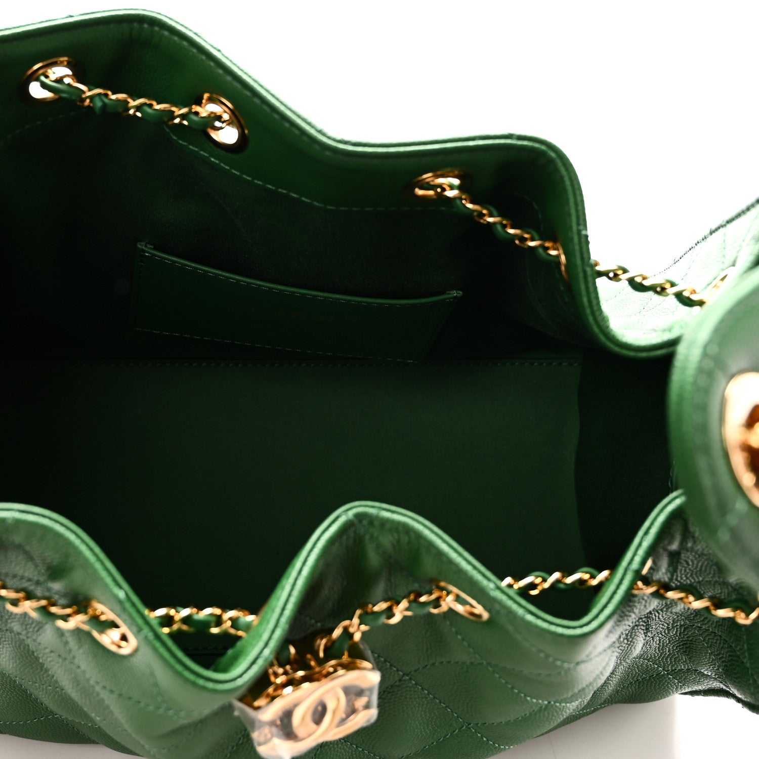 Caviar Quilted Small Chanel 25 Handbag Green — view 5