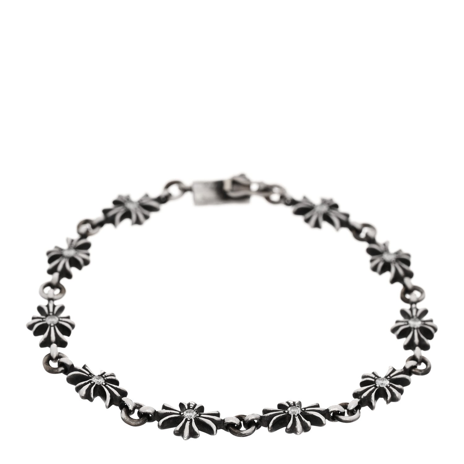 Sterling Silver Diamond Cross Bracelet