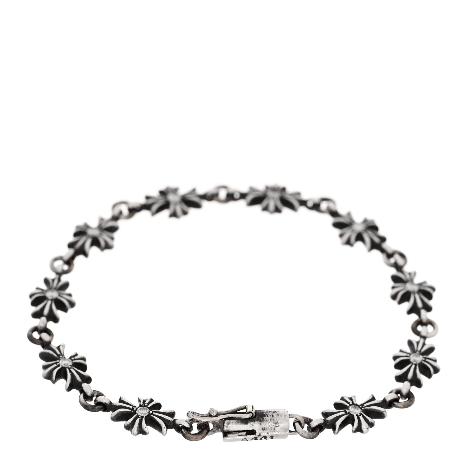 Sterling Silver Diamond Cross Bracelet — view 2