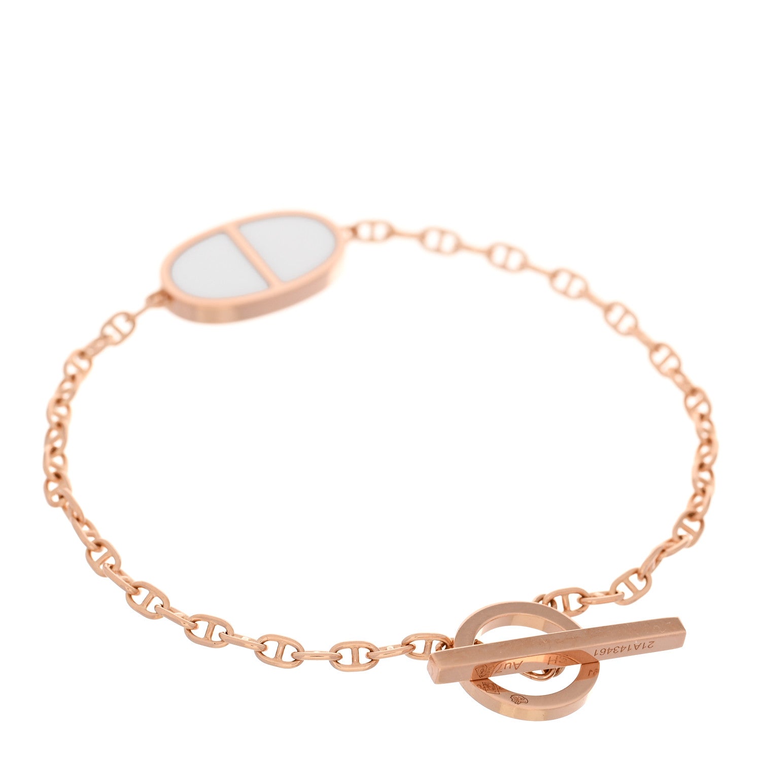 18K Rose Gold White Ceramic Chaine d'Ancre Verso Bracelet SH — view 2
