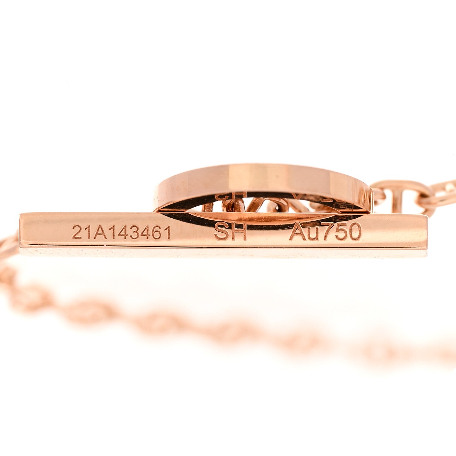 18K Rose Gold White Ceramic Chaine d'Ancre Verso Bracelet SH — view 4
