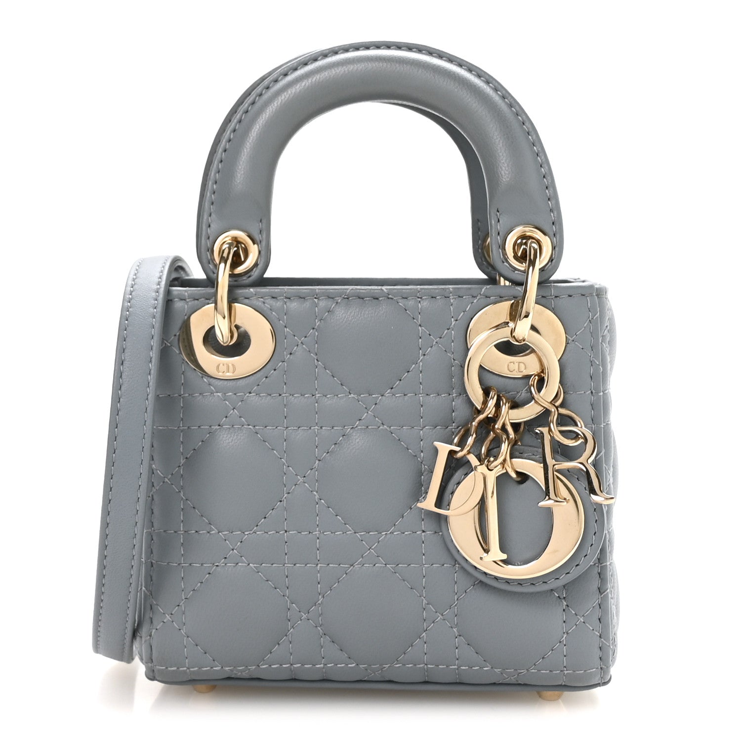 Lambskin Cannage Micro Lady Dior Cloud Blue