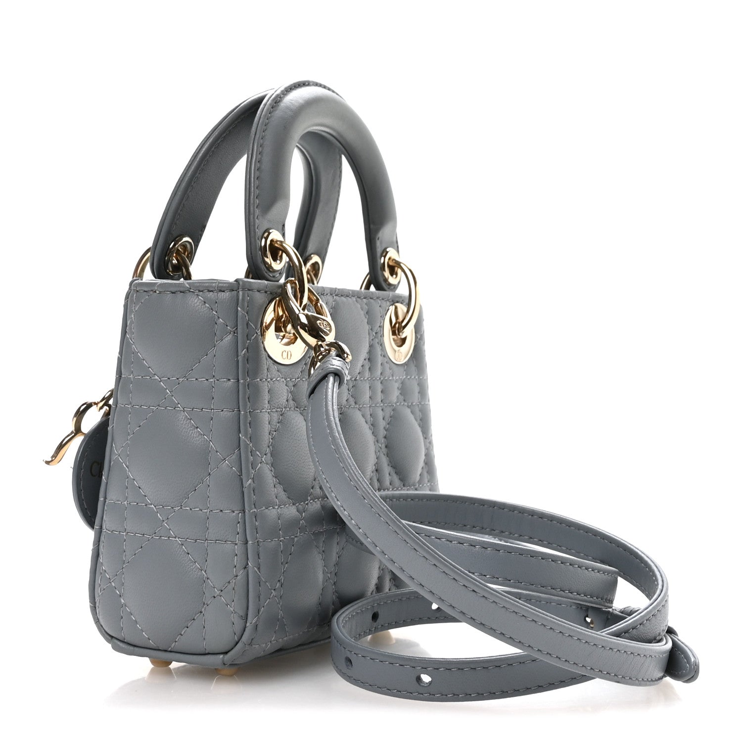 Lambskin Cannage Micro Lady Dior Cloud Blue — view 3