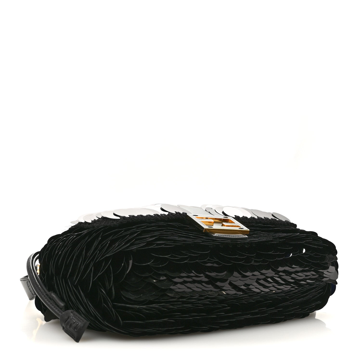 Sequins Fabric Crochet Medium Mamma Baguette Black — view 4