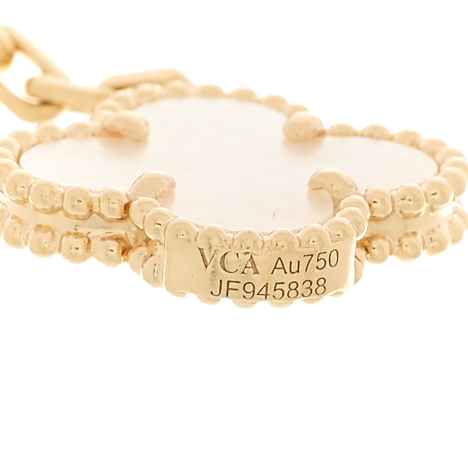 18K Yellow Gold Mother of Pearl Malachite Carnelian Tiger Eye 4 Motifs Lucky Alhambra Bracelet — view 4