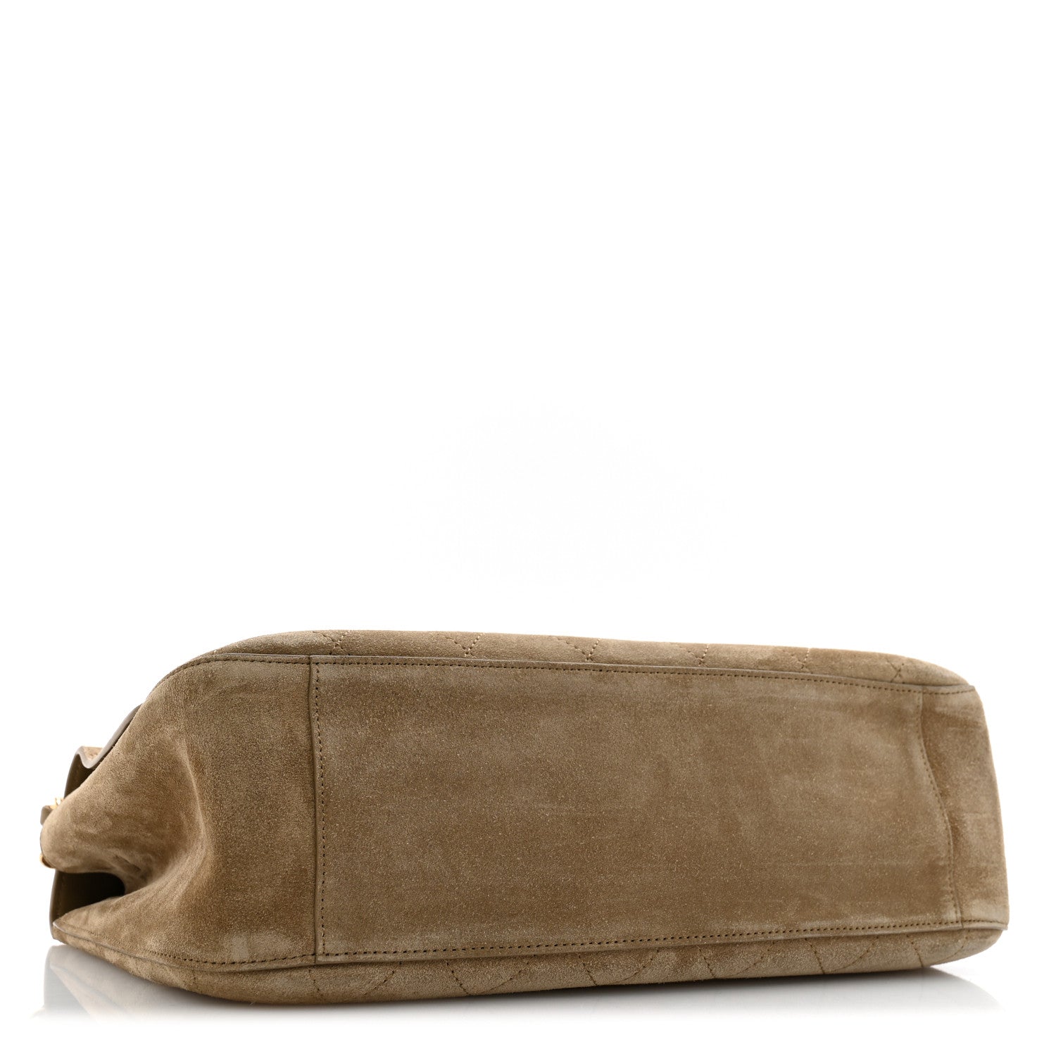 Suede Calfskin Small Souplissimo Maxi Flap Dark Beige — view 4