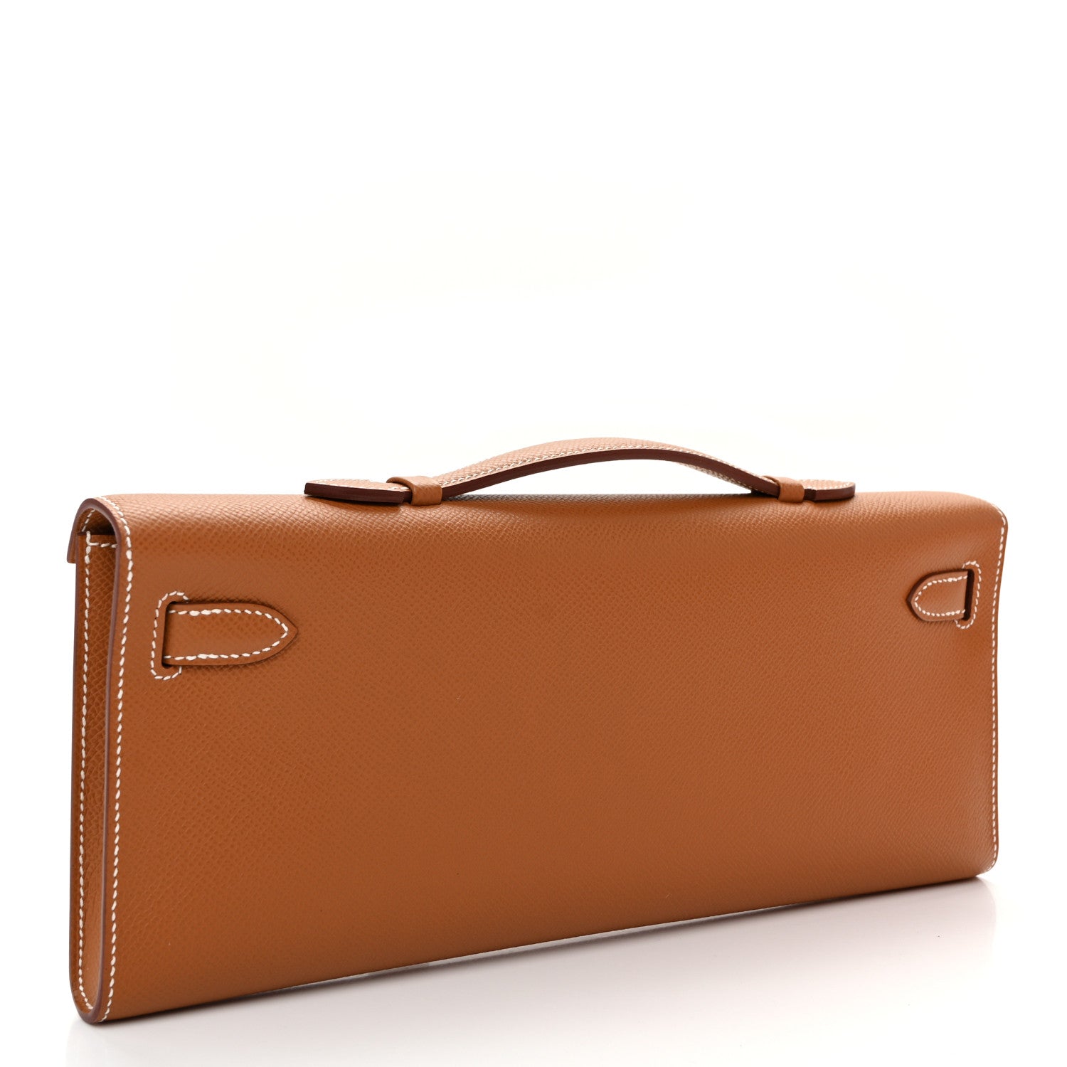 Epsom Kelly Cut Clutch Pochette Gold — view 3