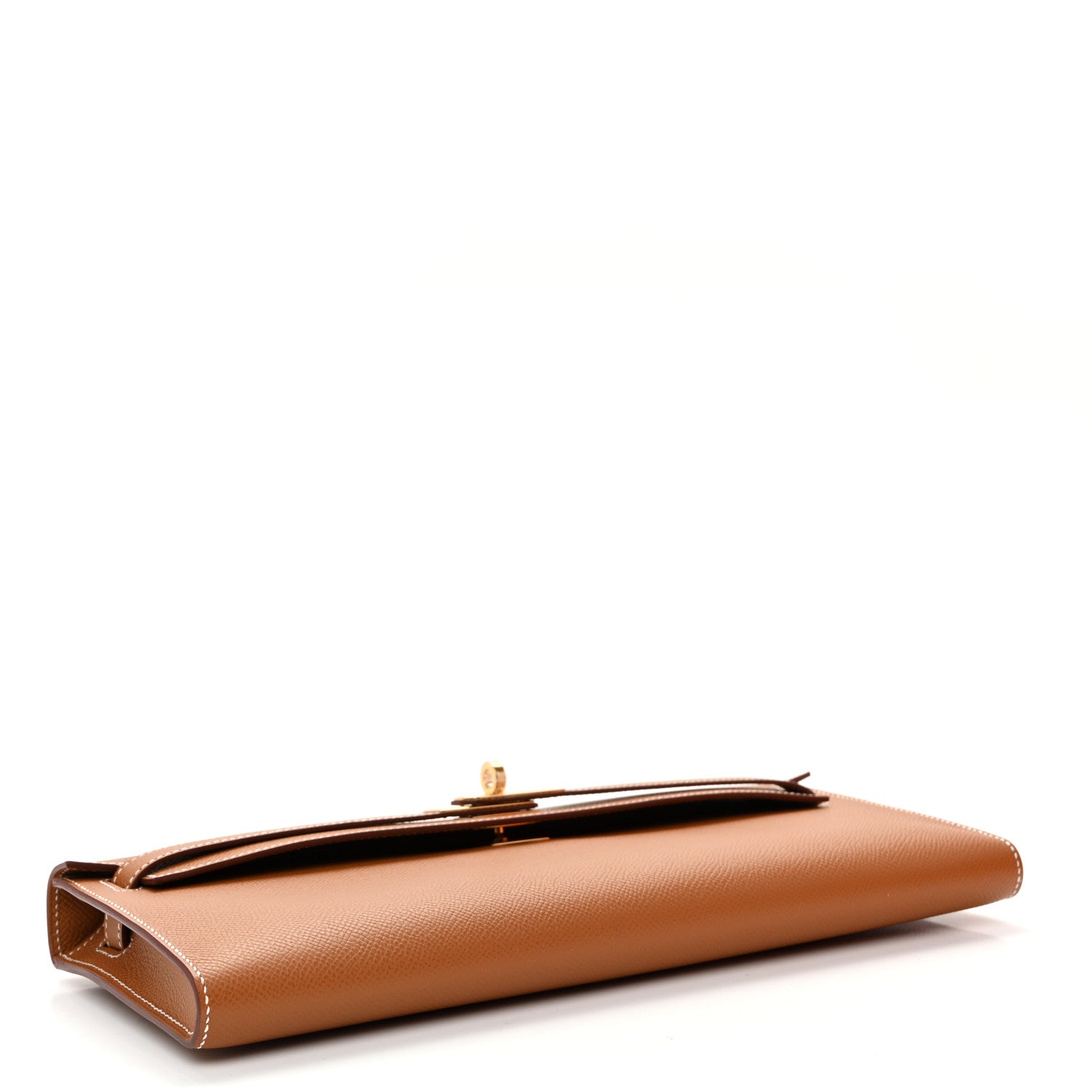 Epsom Kelly Cut Clutch Pochette Gold — view 4