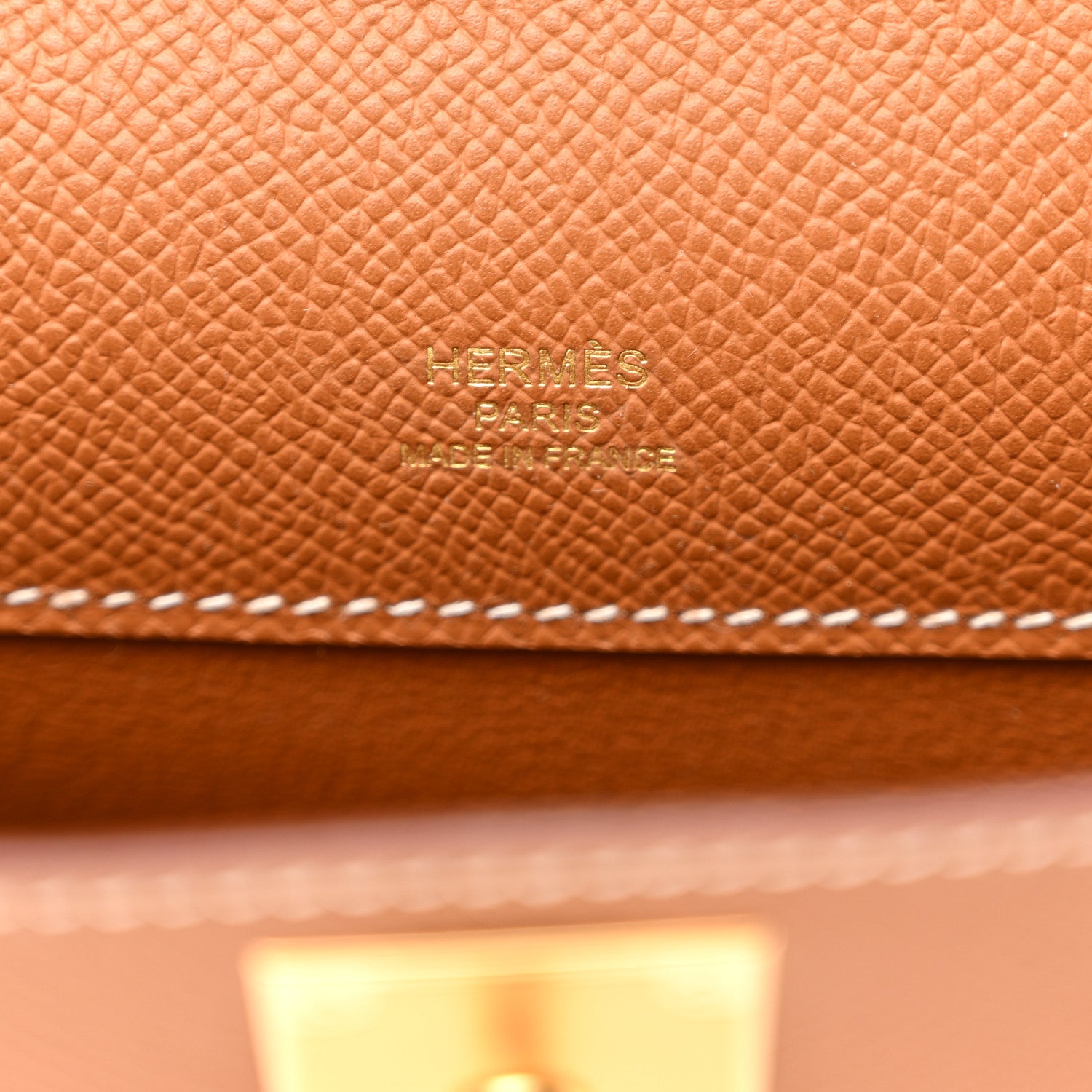 Epsom Kelly Cut Clutch Pochette Gold — view 5