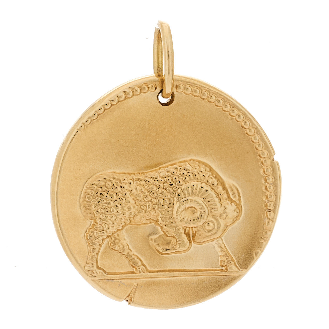 18K Yellow Gold Zodiac Aries Pendant