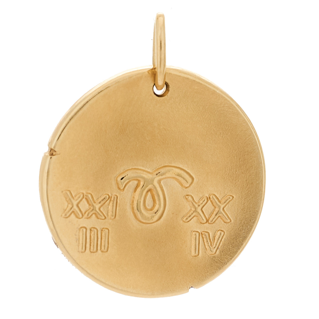 18K Yellow Gold Zodiac Aries Pendant — view 3