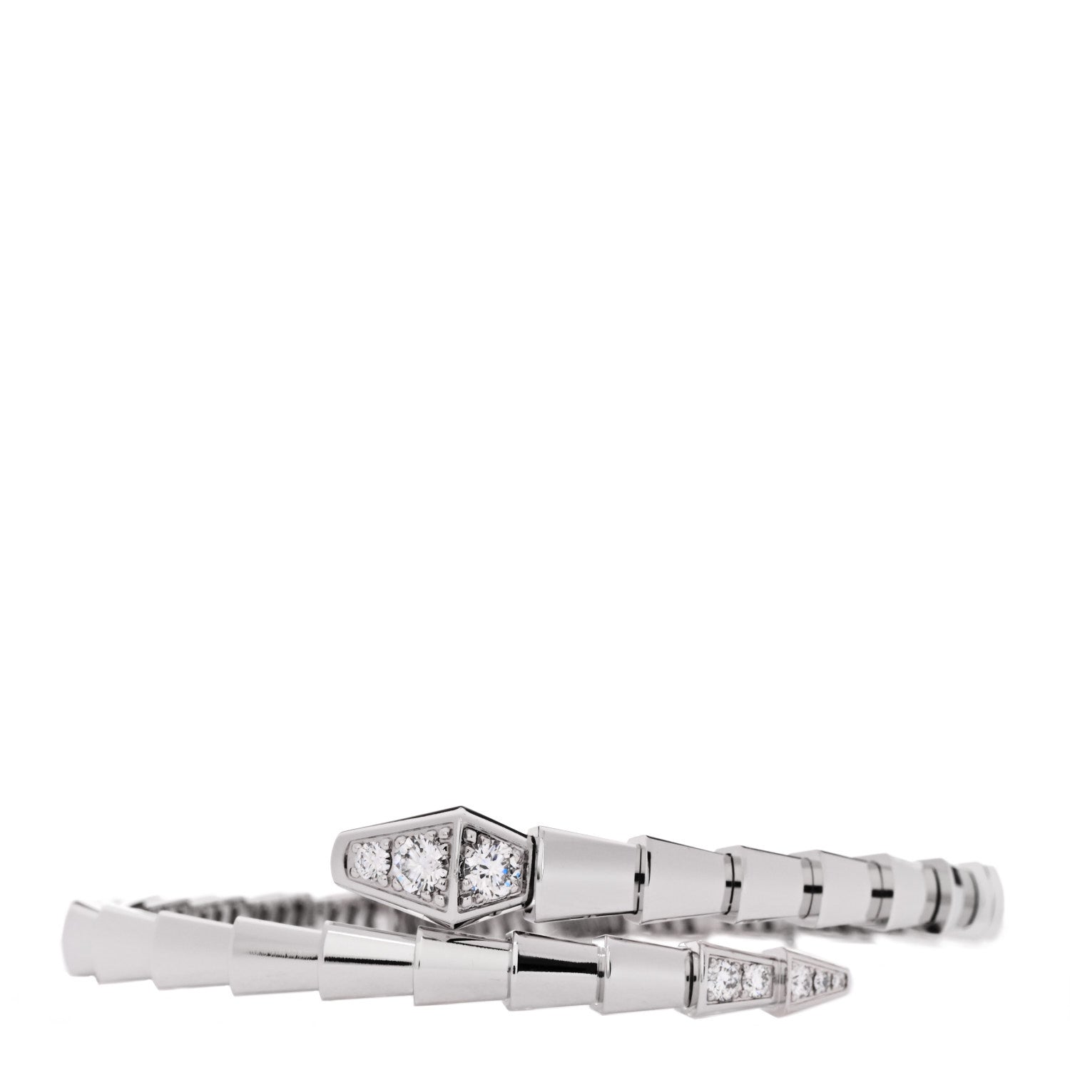 18K White Gold Diamond Serpenti Viper Bracelet 15