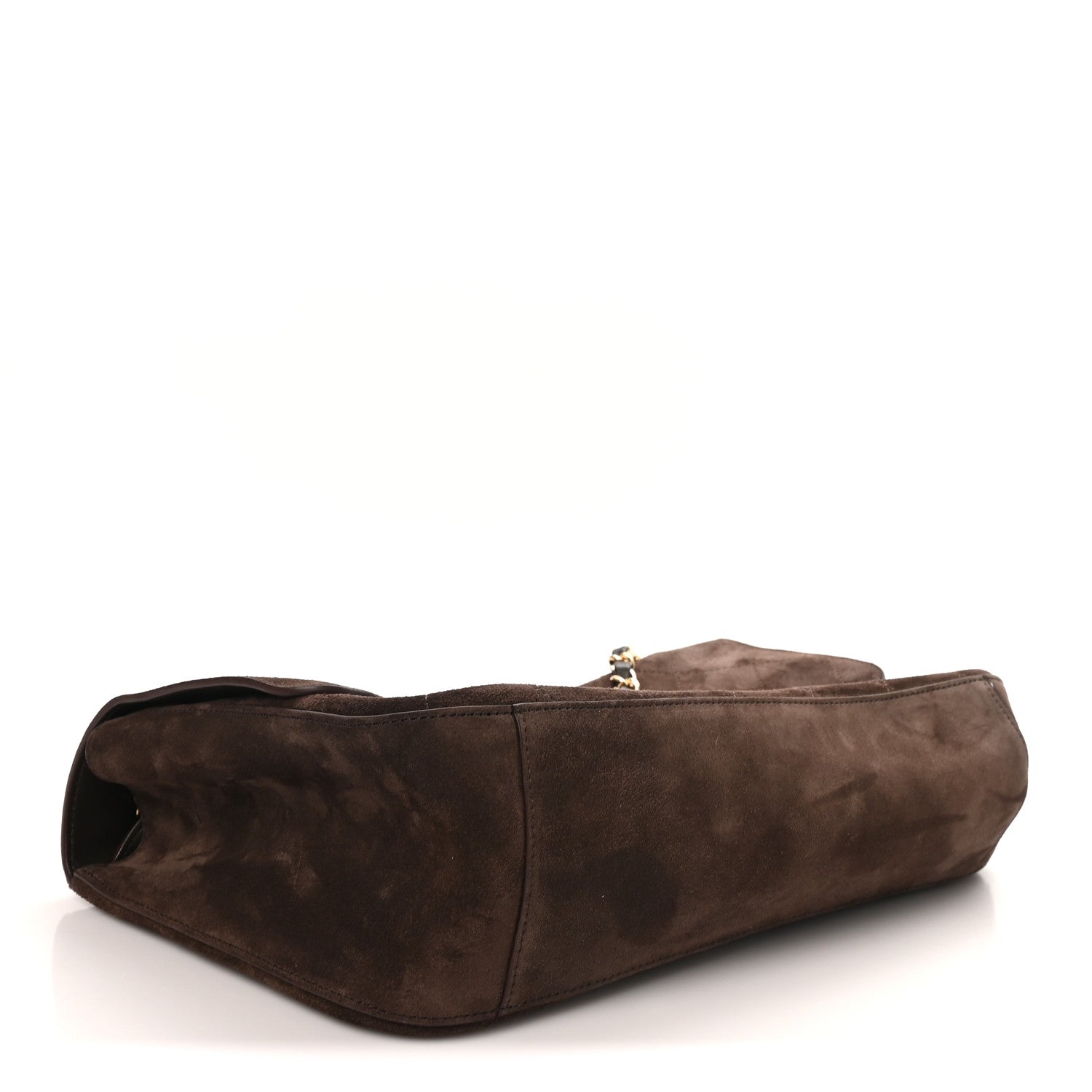 Suede Calfskin Small Souplissimo Maxi Flap Dark Brown — view 4