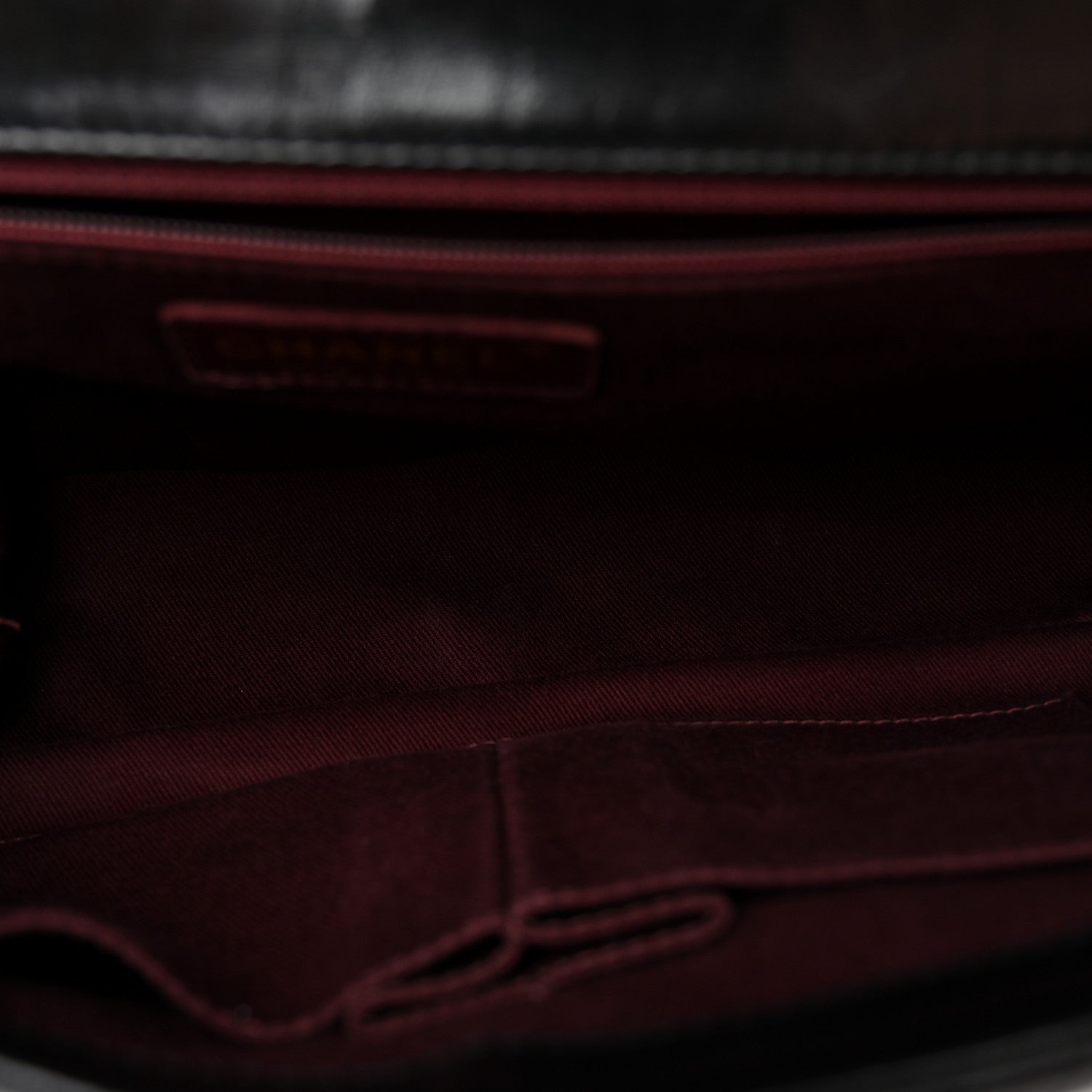 Glazed Calfskin Castle Rock Medium Flap Black — view 5
