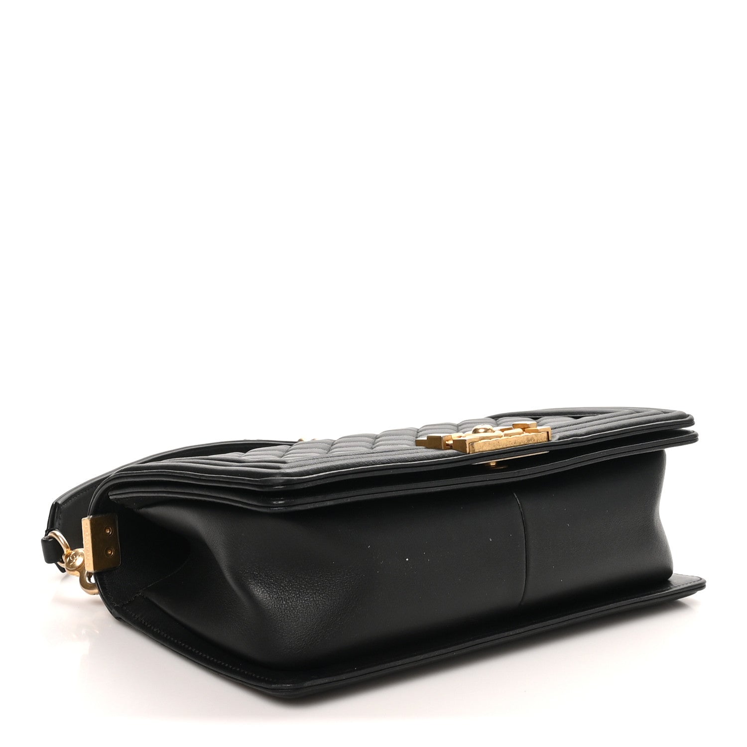 Calfskin Medium Boy Logo Top Handle Flap Black Black — view 4