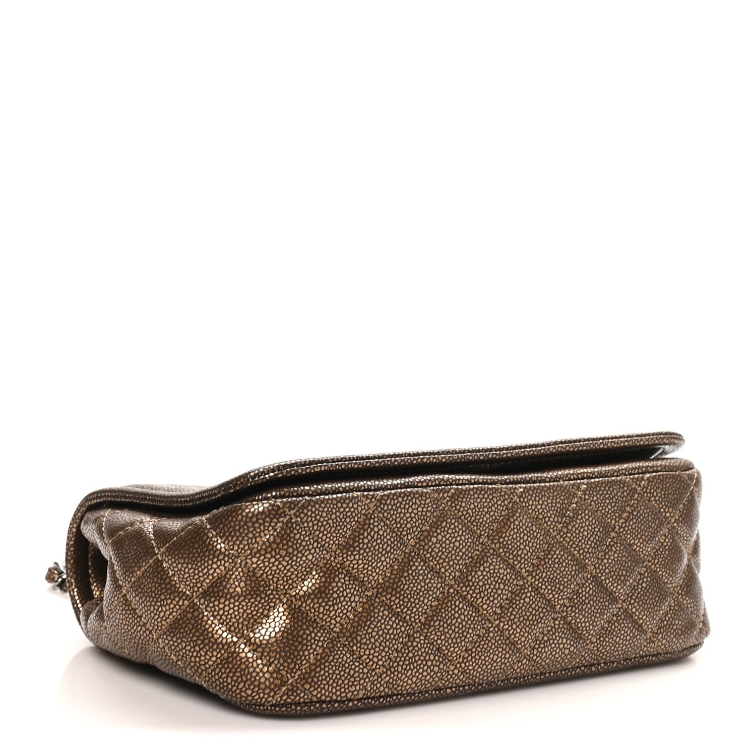 Metallic Caviar Medium Timeless CC Flap Bronze Bronze — view 4