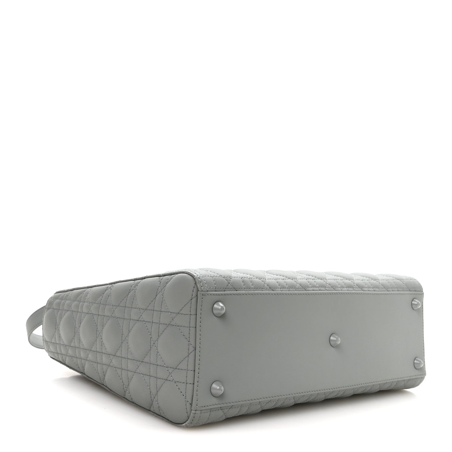 Ultra Matte Calfskin Cannage Large Lady Dior Grey Stone Grey Stone — view 4