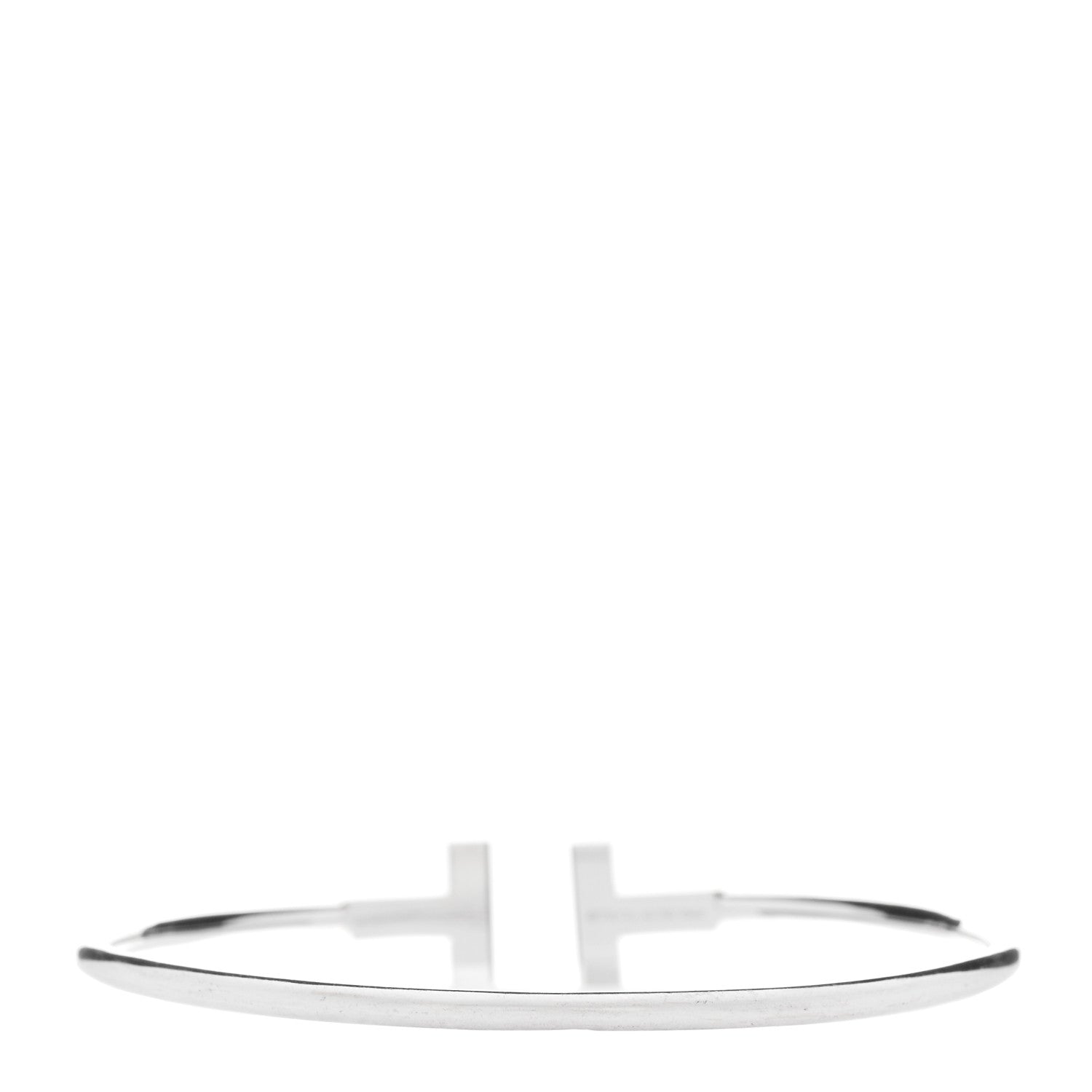 18K White Gold Diamond T Wire Bracelet — view 2