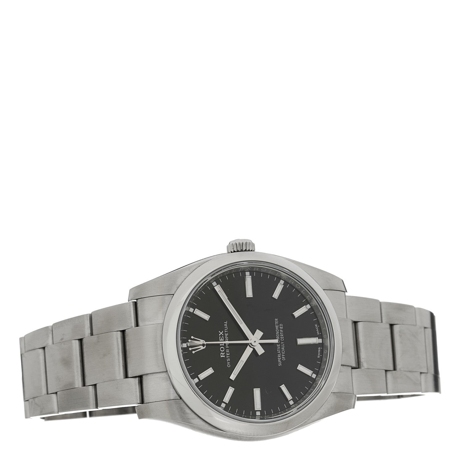 Stainless Steel 34mm Oyster Perpetual Watch Black 114200 — view 2