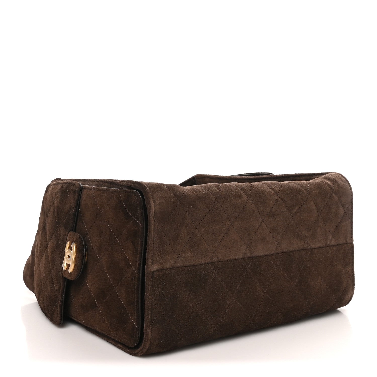 Suede Quilted Small Chanel 25 Handbag Dark Brown — view 4