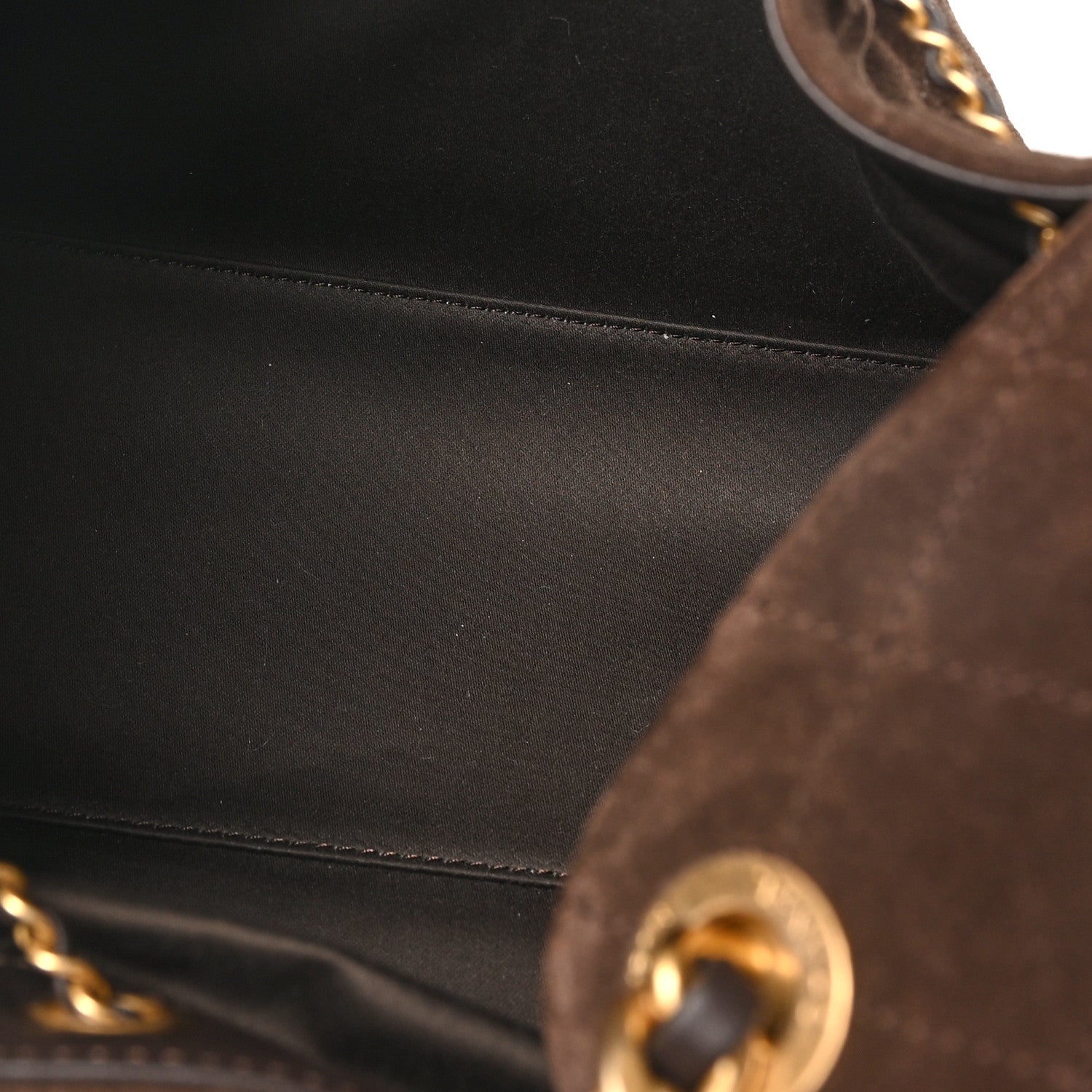 Suede Quilted Small Chanel 25 Handbag Dark Brown — view 5