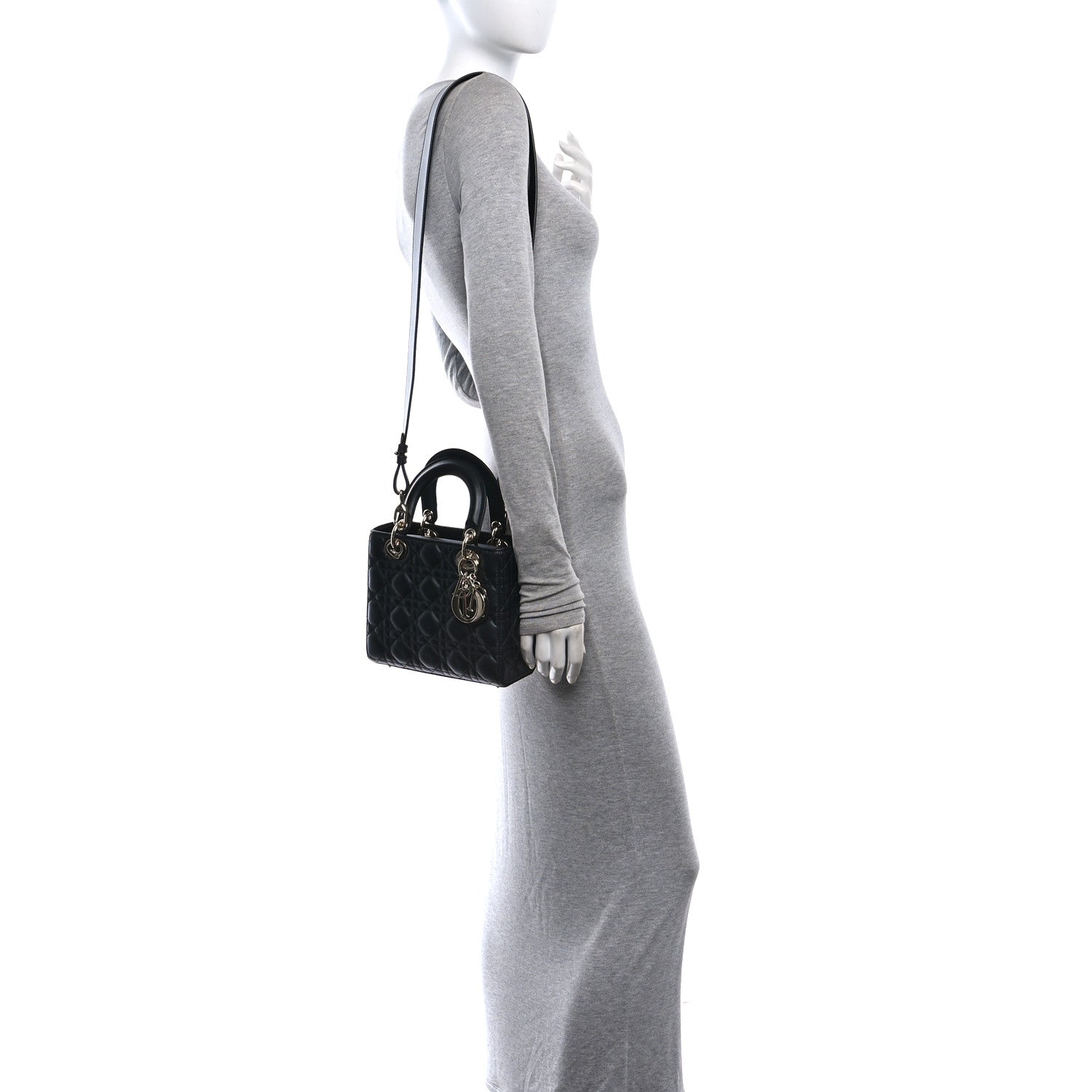 Lambskin Cannage Small My ABCDior Lady Dior Black — view 2