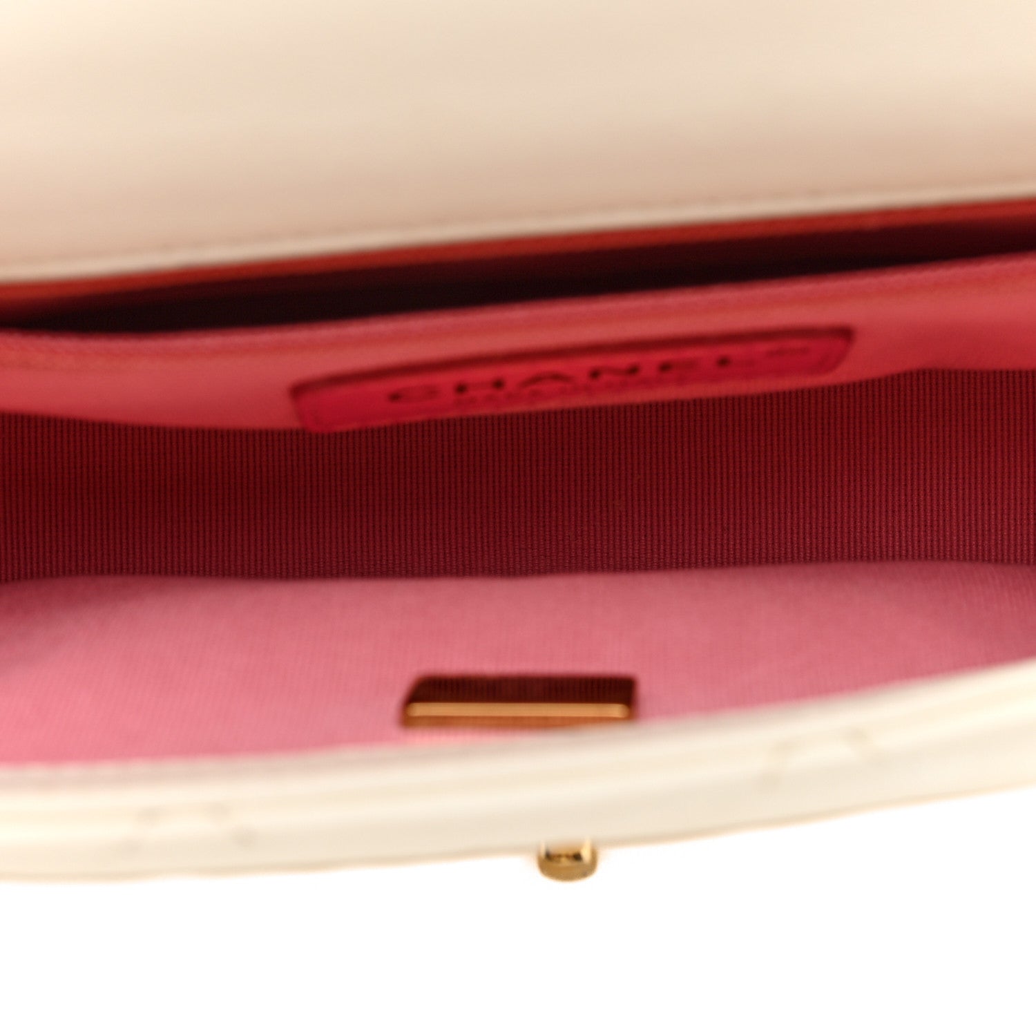 Lambskin Metal Quilted Mini Top Handle Square Flap White — view 5