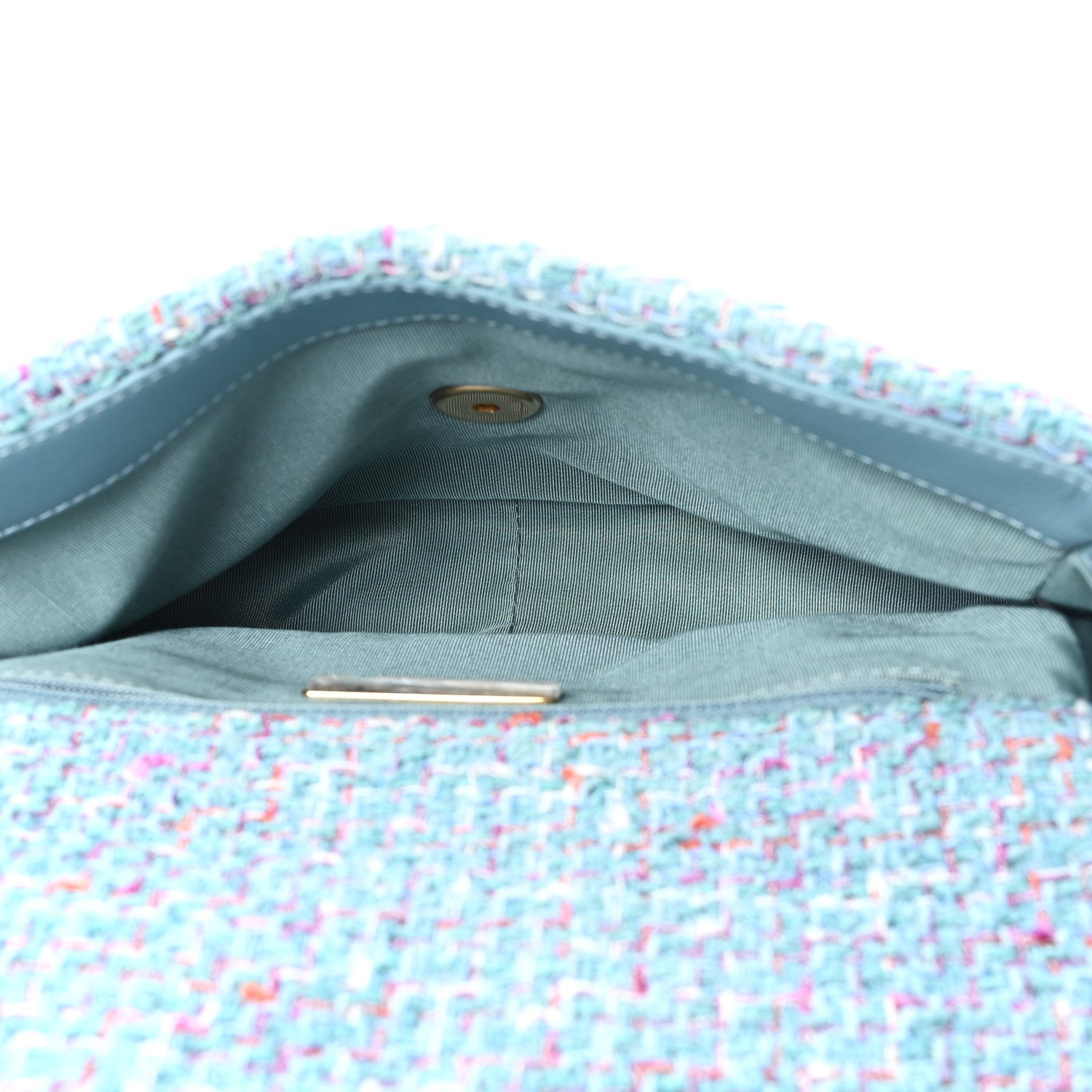 Tweed Quilted Medium Chanel 19 Flap Blue Multicolor — view 5