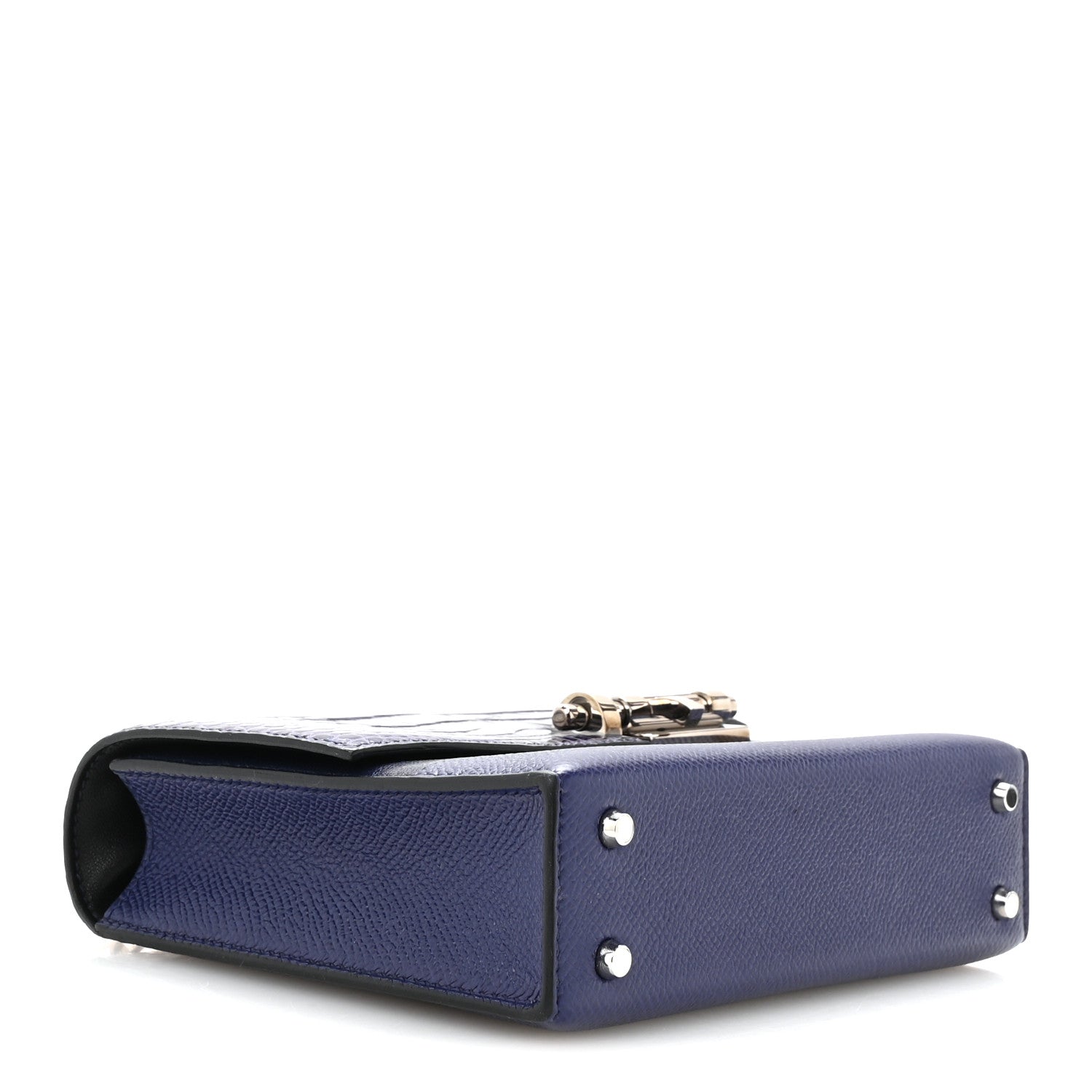 Epsom Shiny Alligator Mini Verrou Chaine Bag Bleu Encre Black — view 4