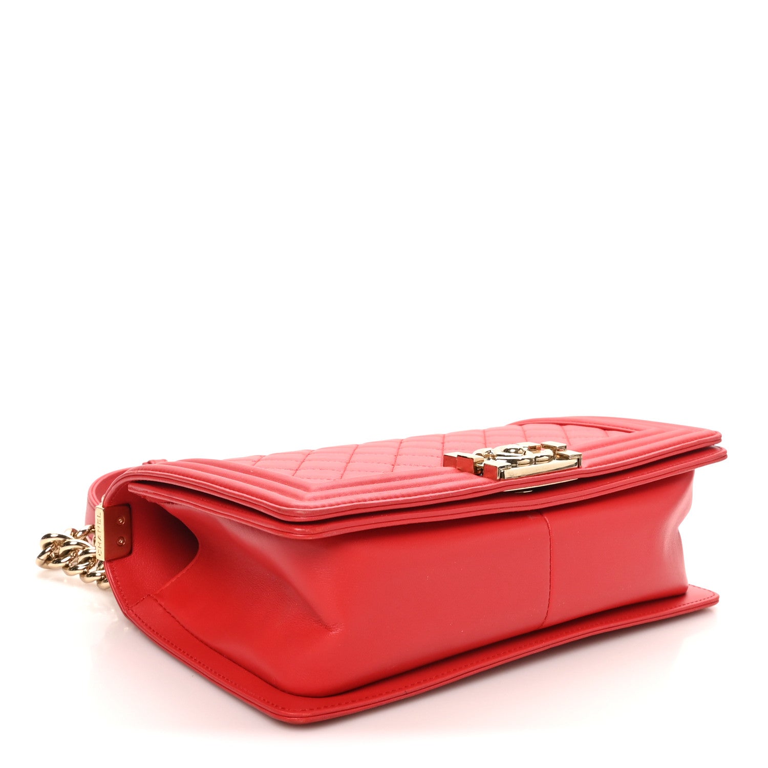Lambskin Quilted Medium Boy Flap Red — view 4