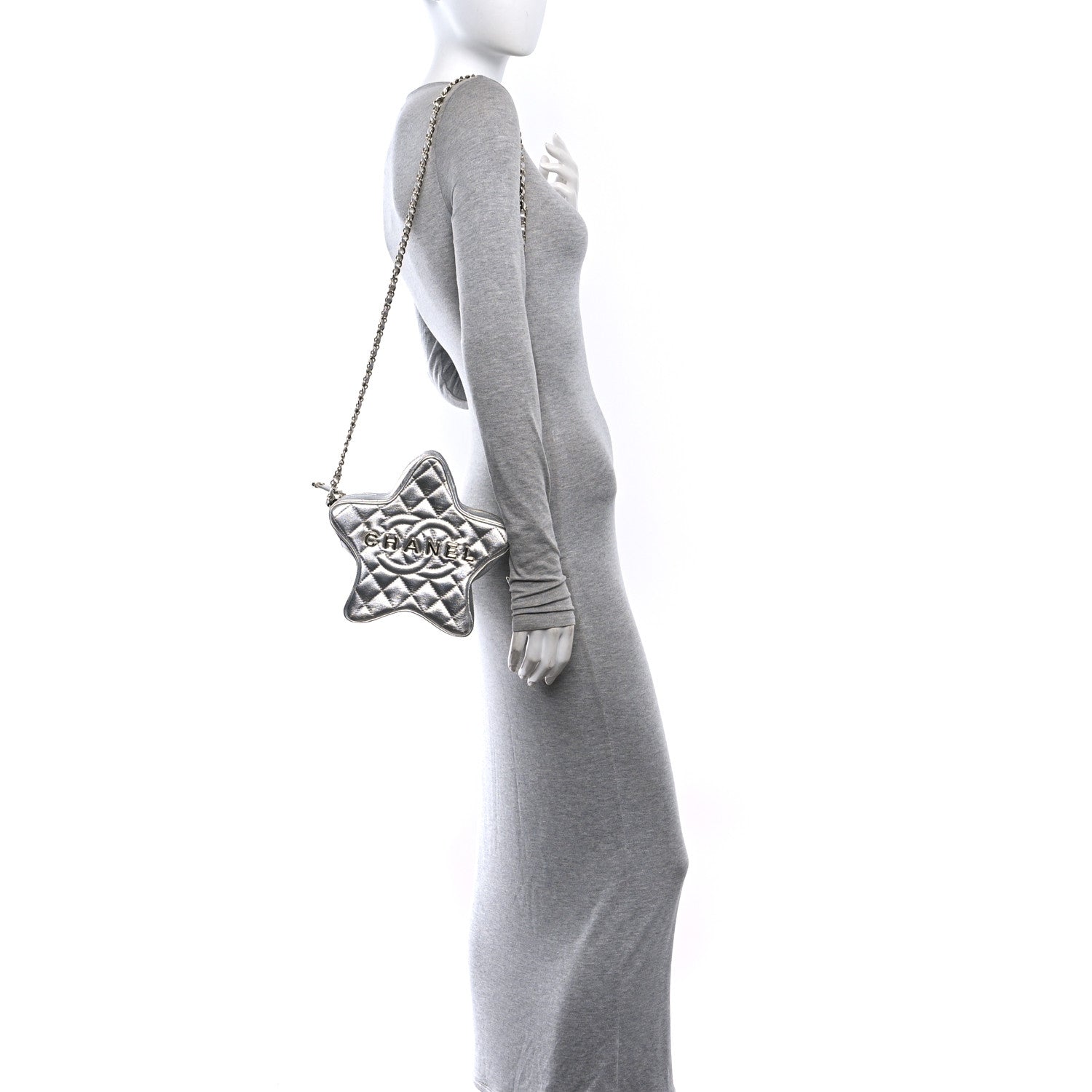 Metallic Lambskin Walk Of Fame Bag Silver — view 2