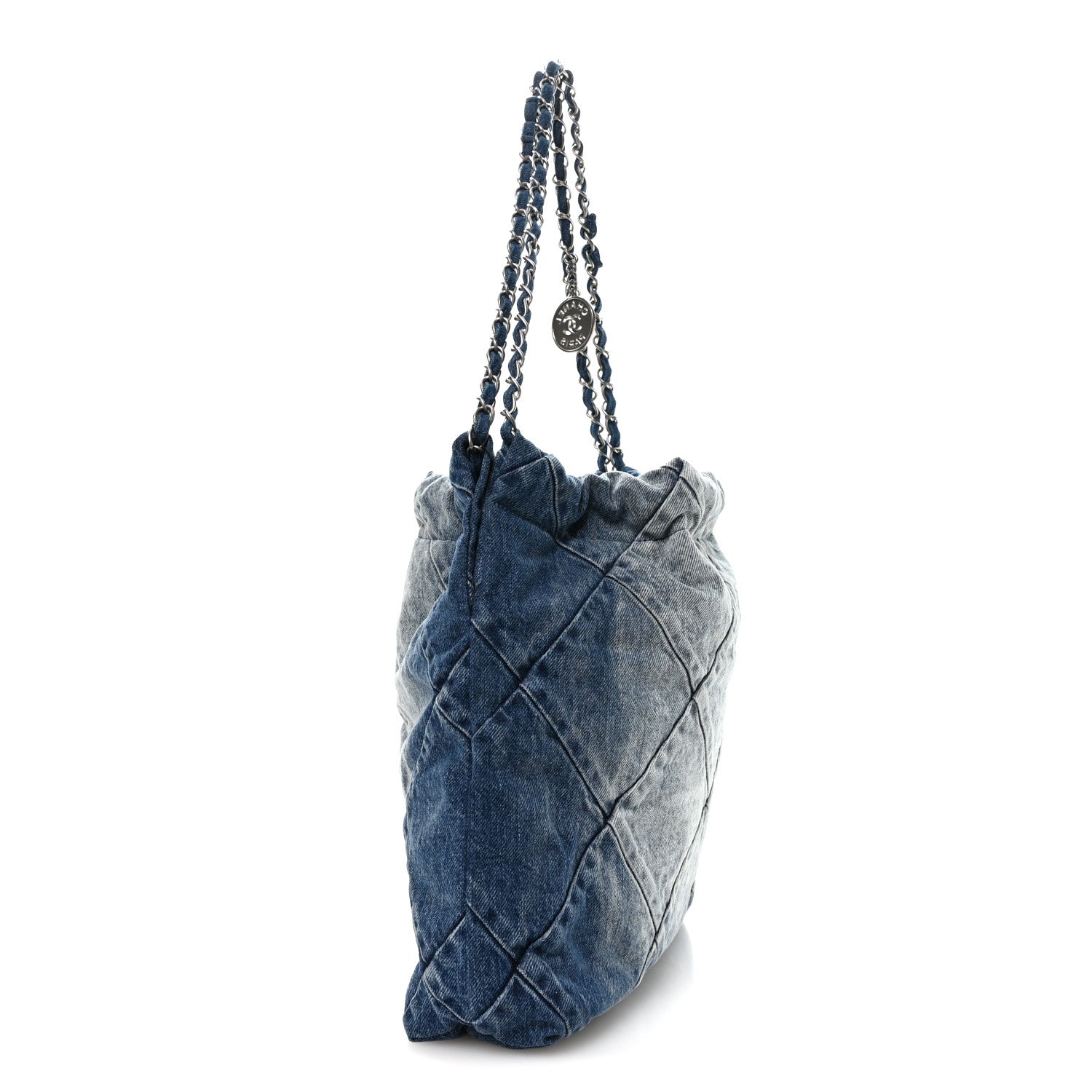 Denim Quilted Small Chanel 22 Blue — view 4