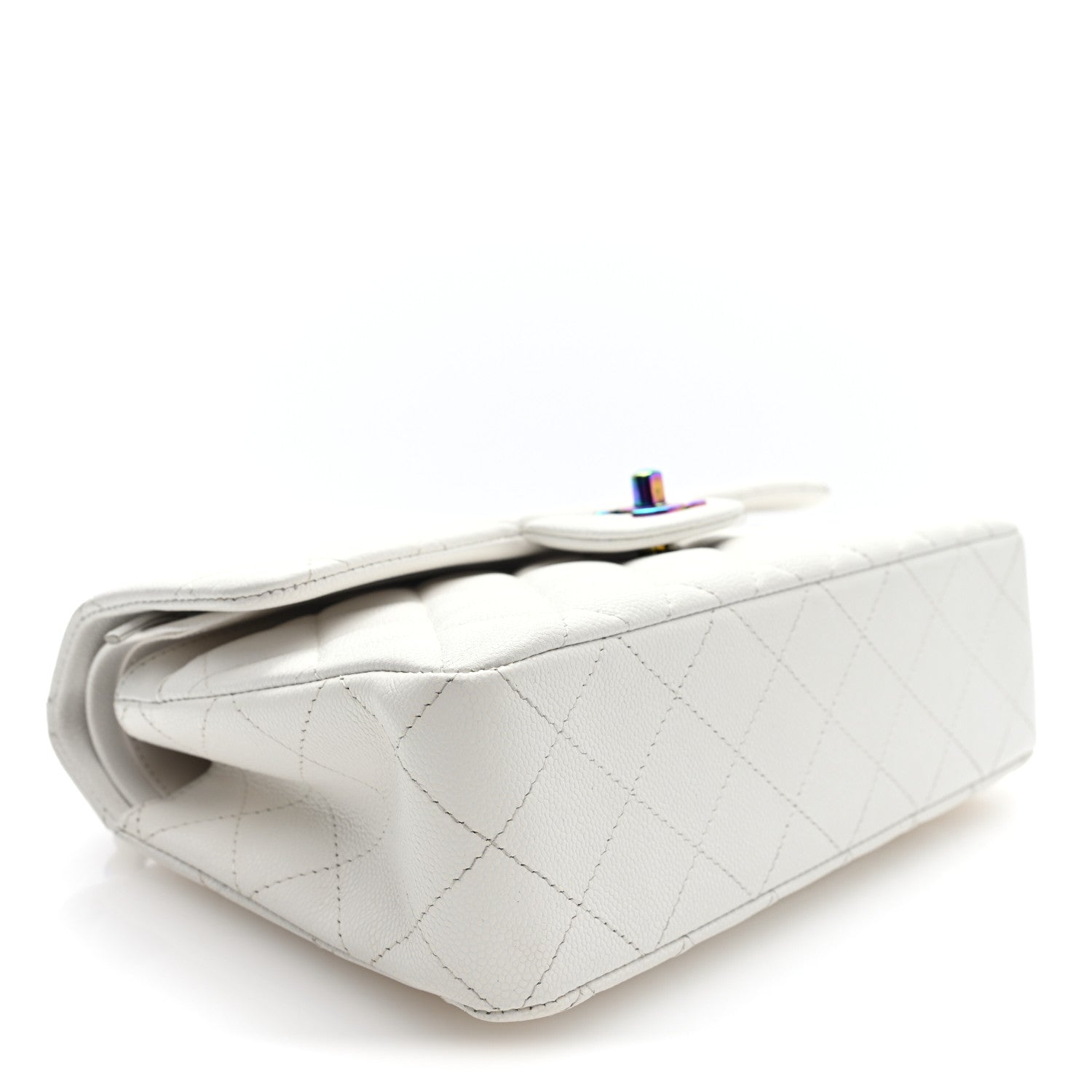 Caviar Quilted Rainbow CC Small Double Flap White — view 4