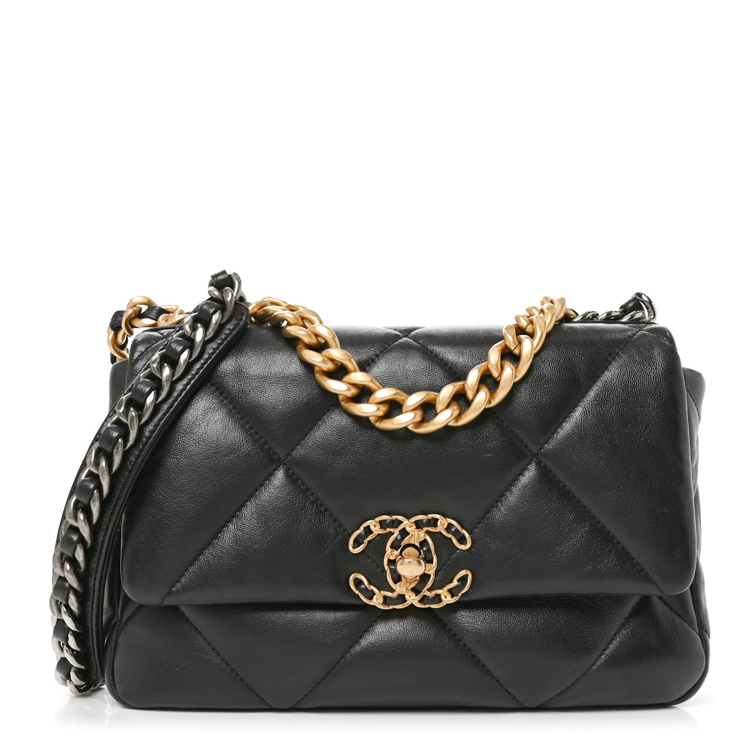Lambskin Quilted Medium Chanel 19 Flap Black — view 1