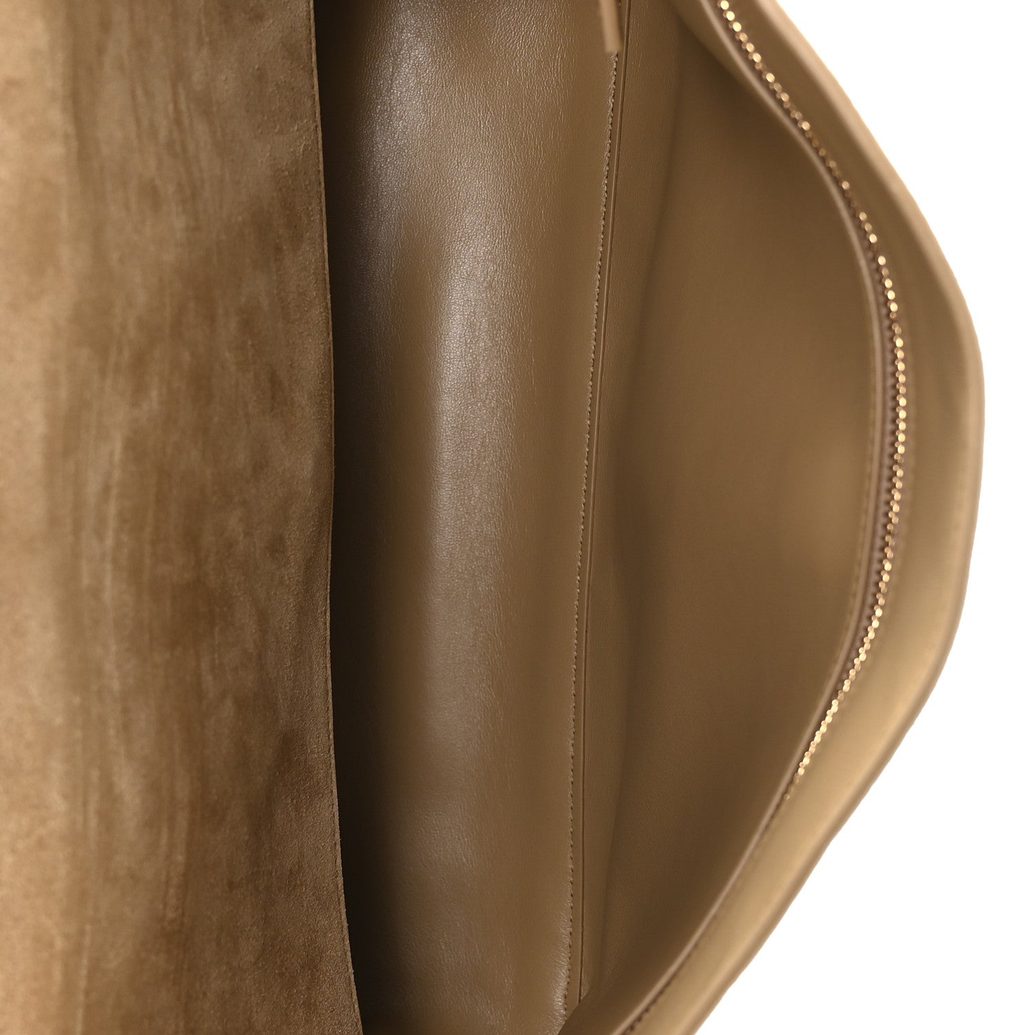 Suede Calfskin Small Souplissimo Maxi Flap Dark Beige — view 5