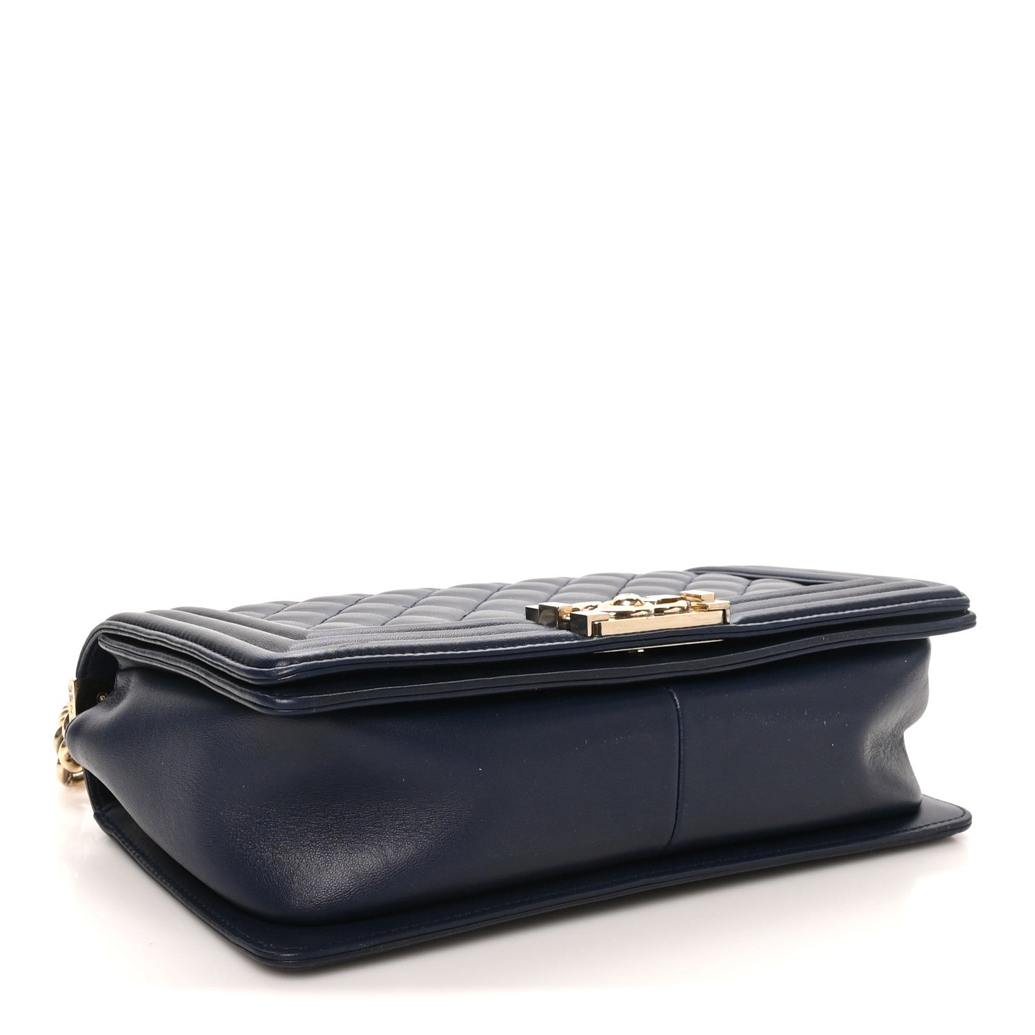 Lambskin Quilted Medium Boy Flap  Dark Navy — view 4