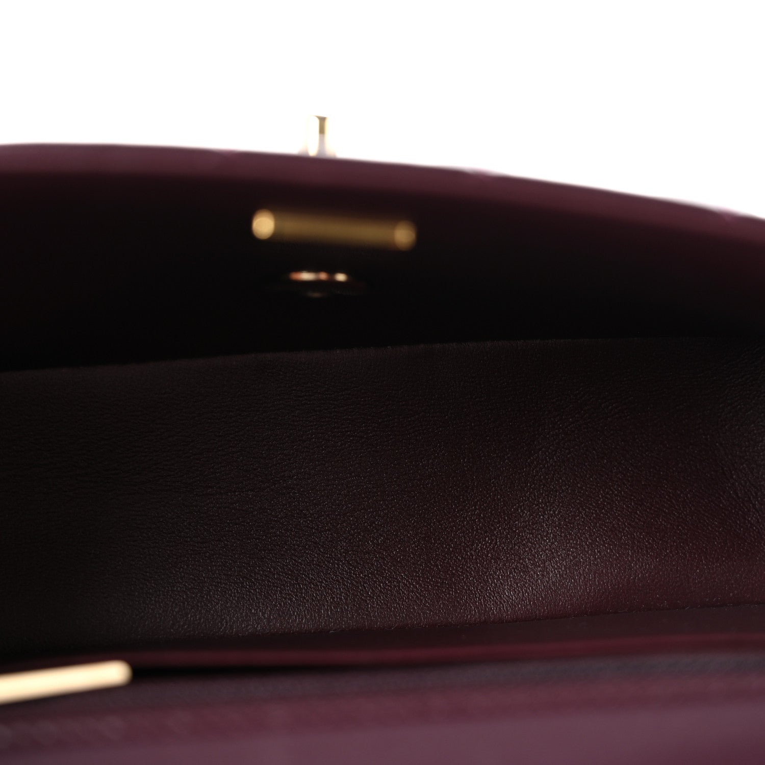 Lambskin Quilted Mini Rectangular Flap Burgundy — view 5