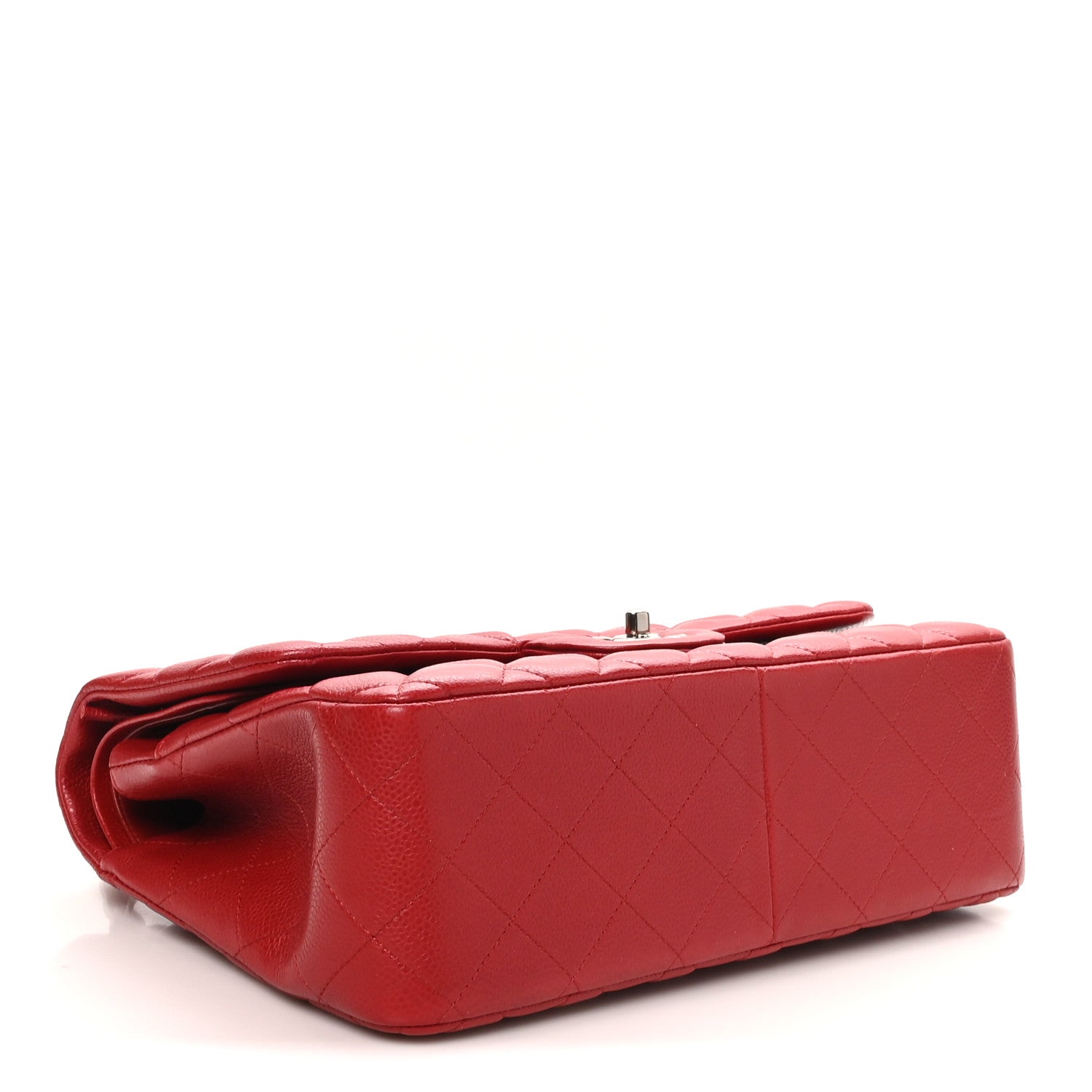 Caviar Quilted Jumbo Double Flap Dark Red — view 4