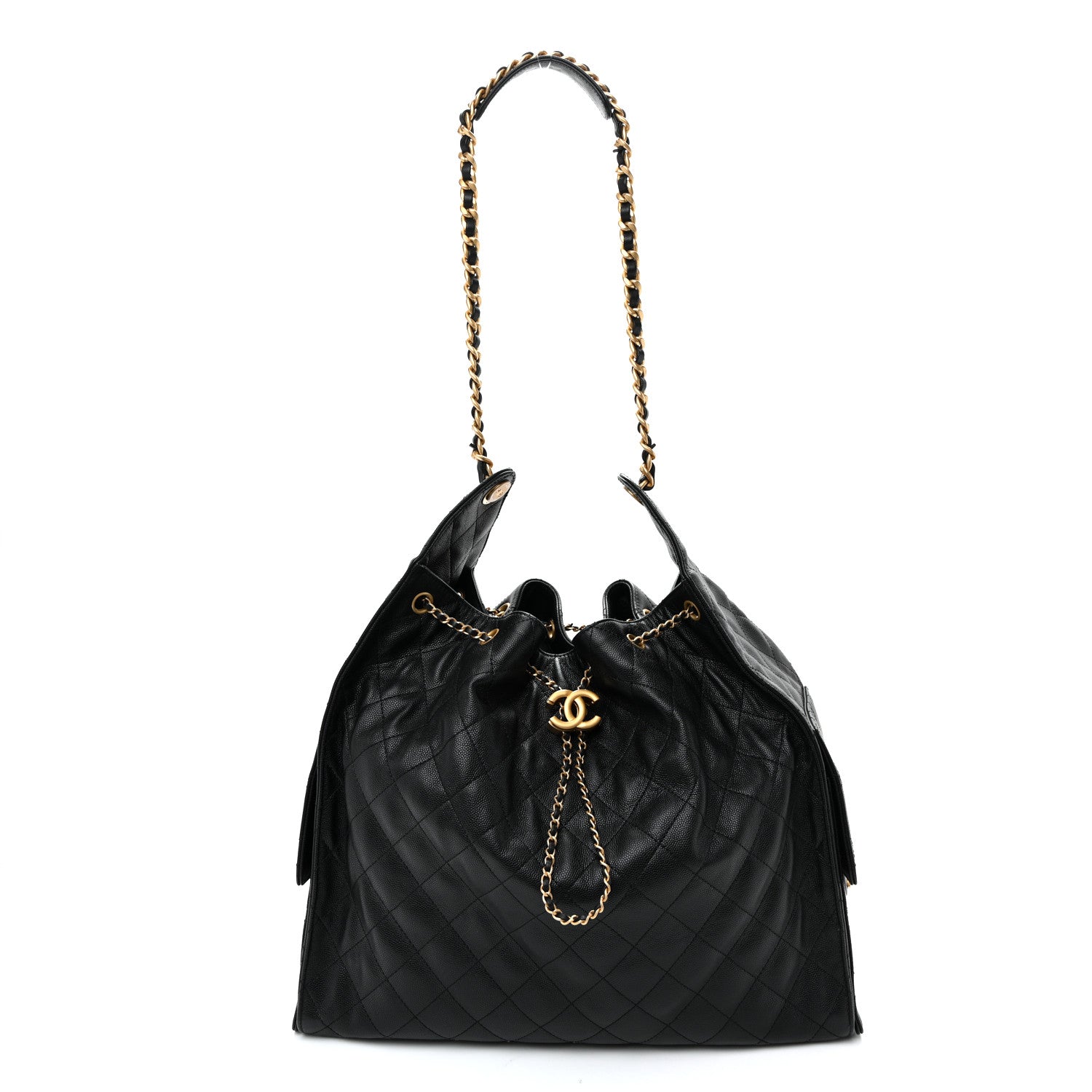 Caviar Quilted Large Chanel 25 Handbag Black