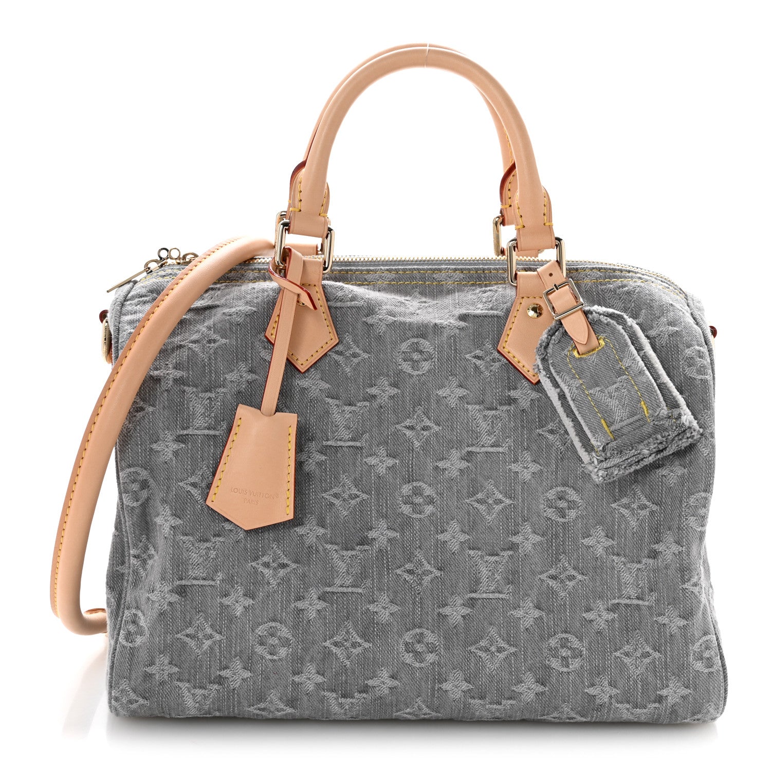 Monogram Denim Speedy Soft 30 Washed Gray