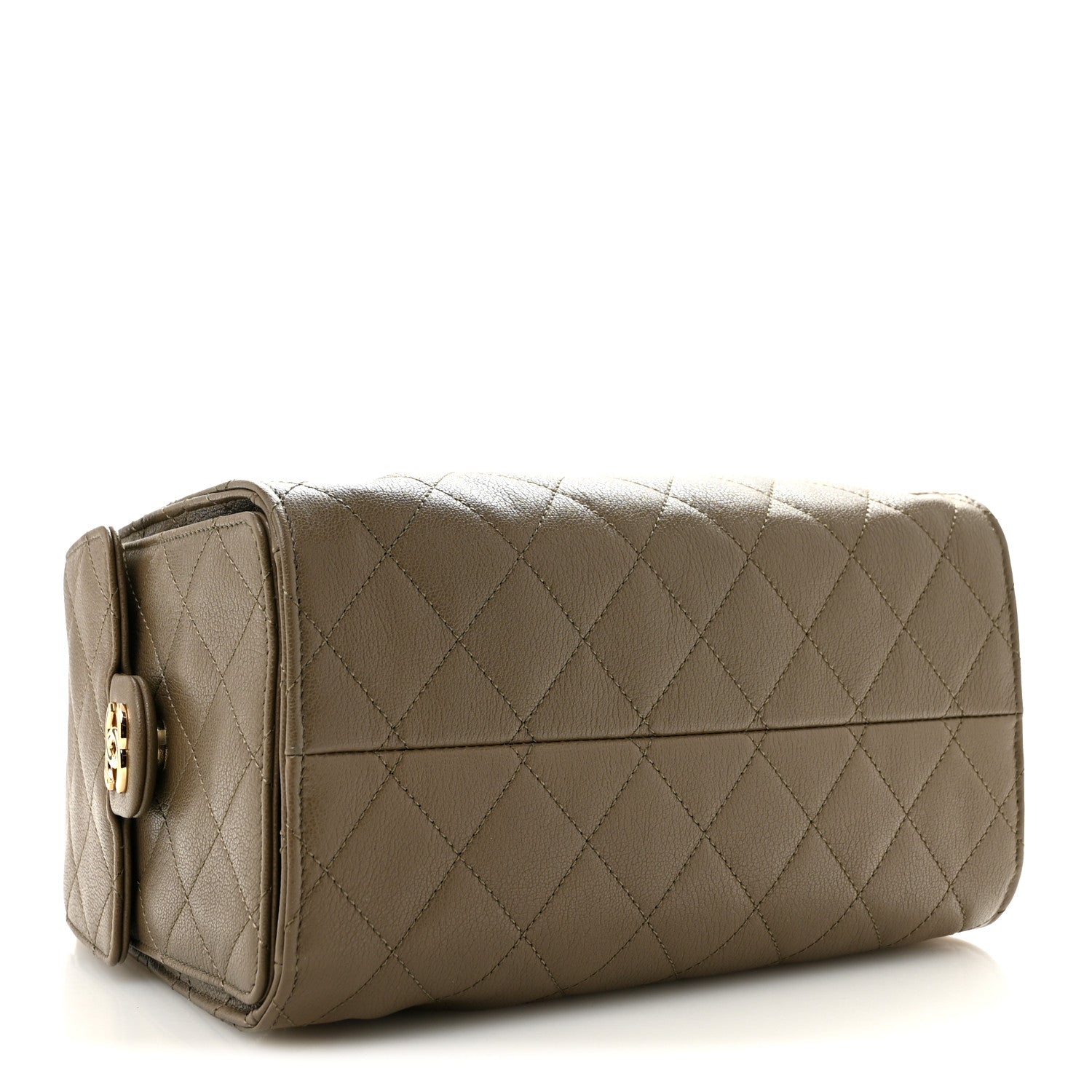 Goatskin Quilted Small Chanel 25 Handbag Dark Khaki — view 4