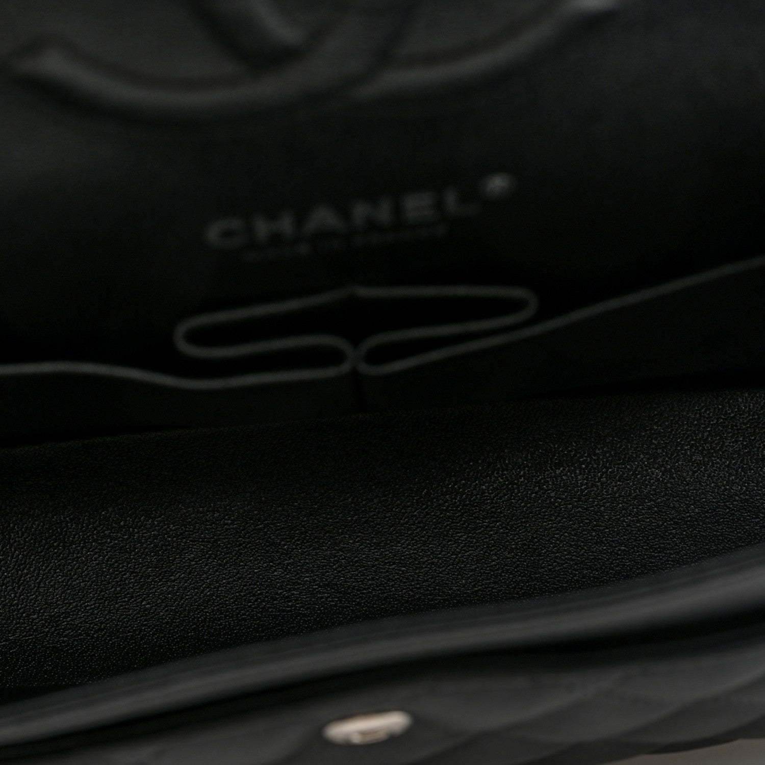 Crumpled Calfskin Quilted Medium Double Flap So Black — view 5