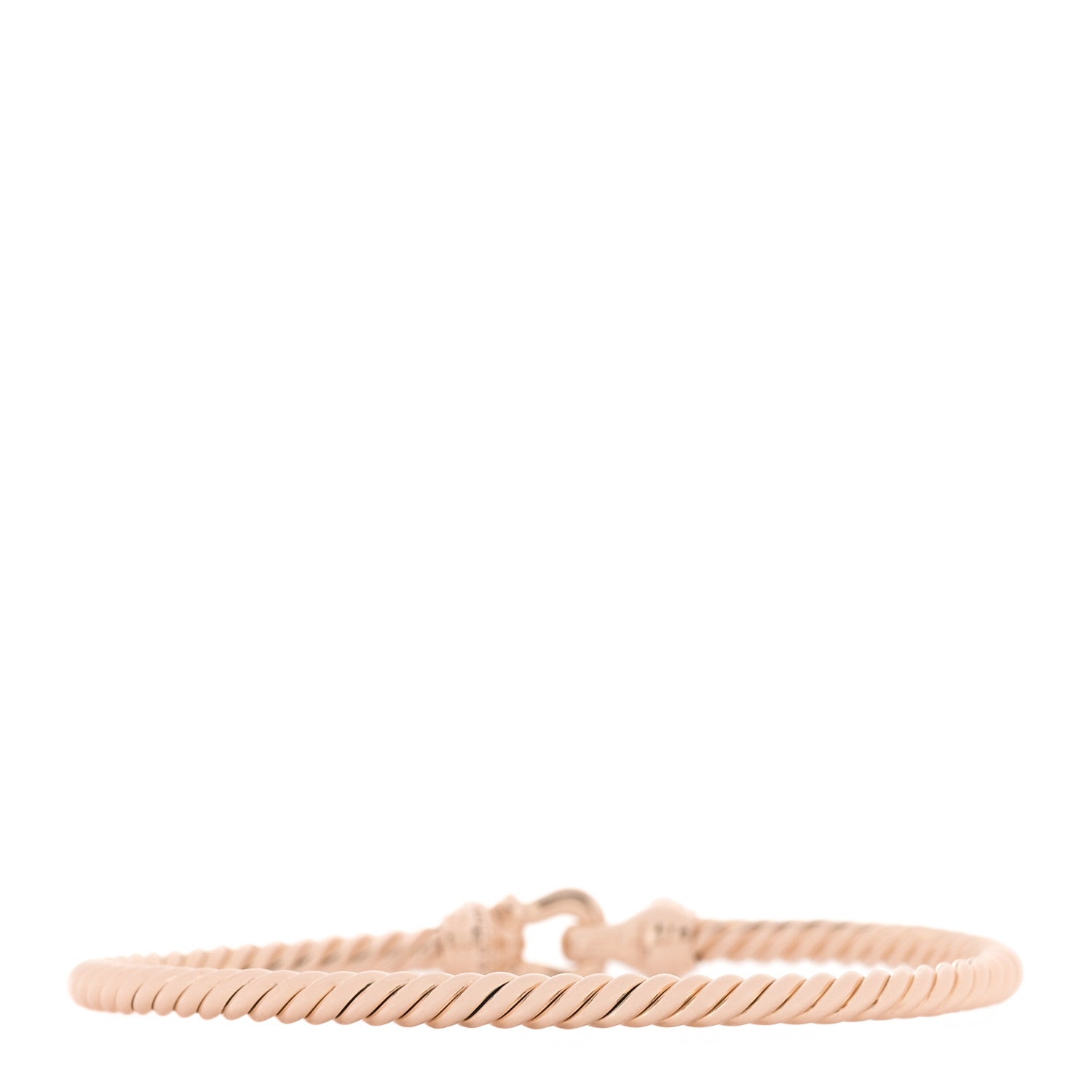 18K Rose Gold Diamond 3.5mm Buckle Cablespira Bracelet — view 2