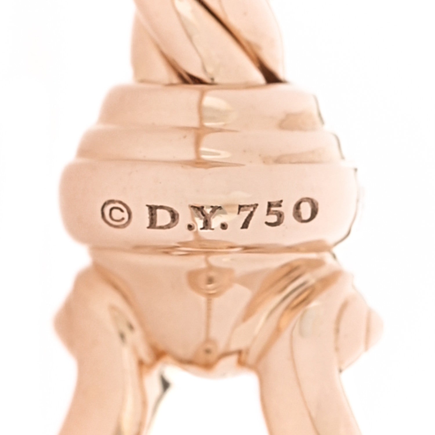 18K Rose Gold Diamond 3.5mm Buckle Cablespira Bracelet — view 3