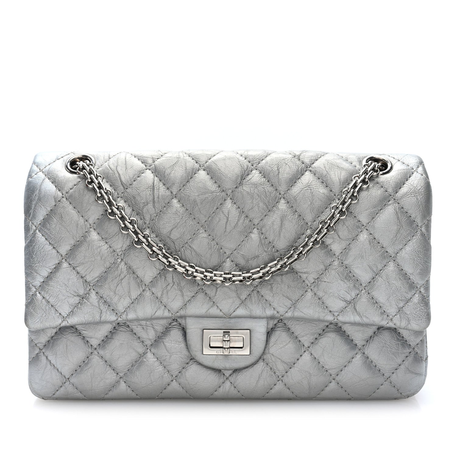 Metallic Lambskin Quilted 2.55 Reissue 226 Flap Silver