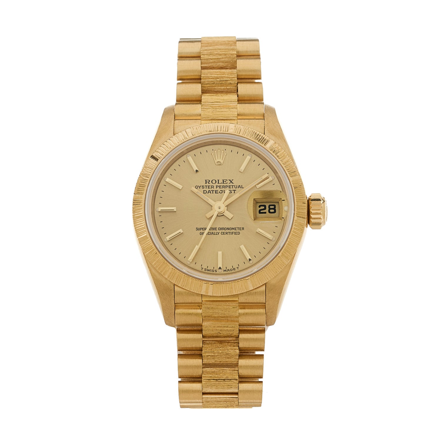 18K Yellow Gold 26mm Datejust President Watch Champagne 69278