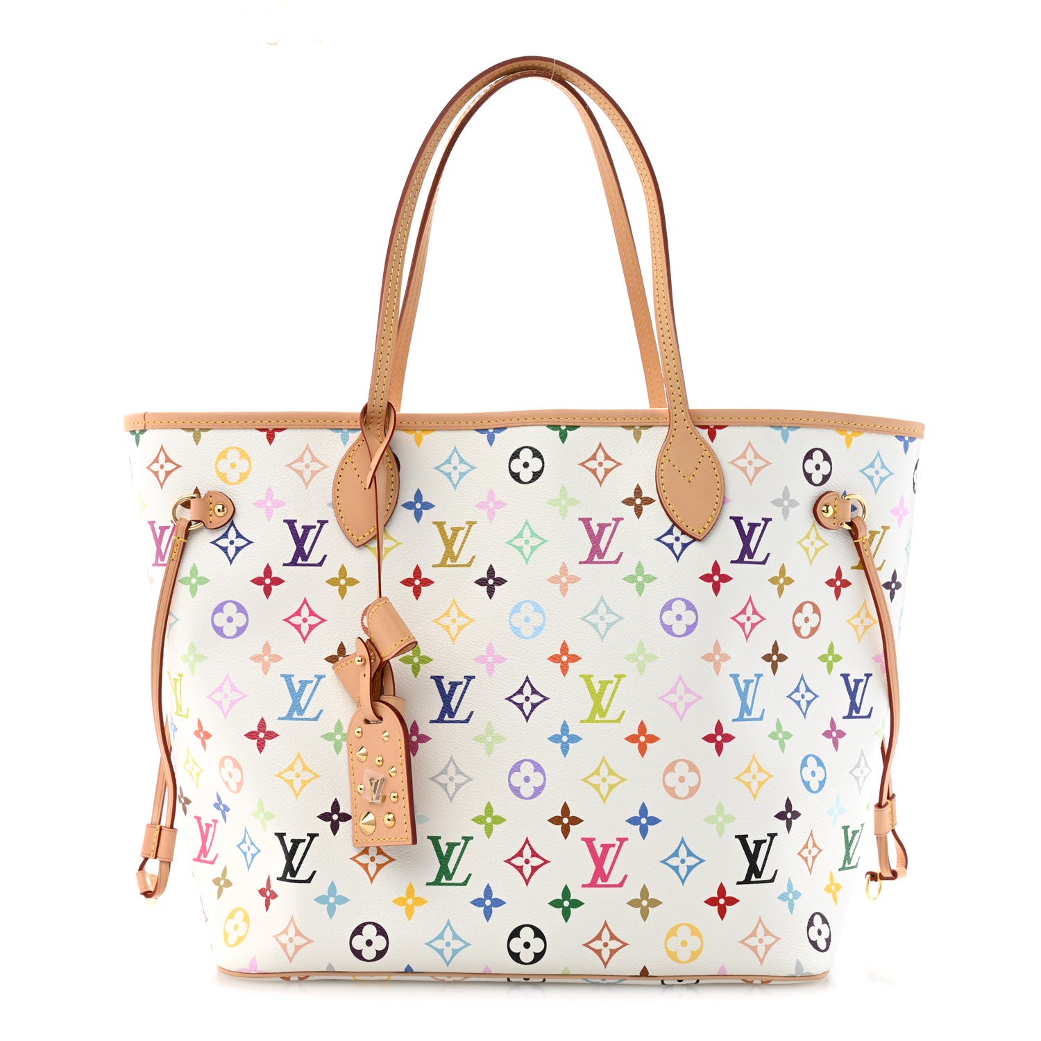 LV X TM Monogram Multicolor Neverfull MM White