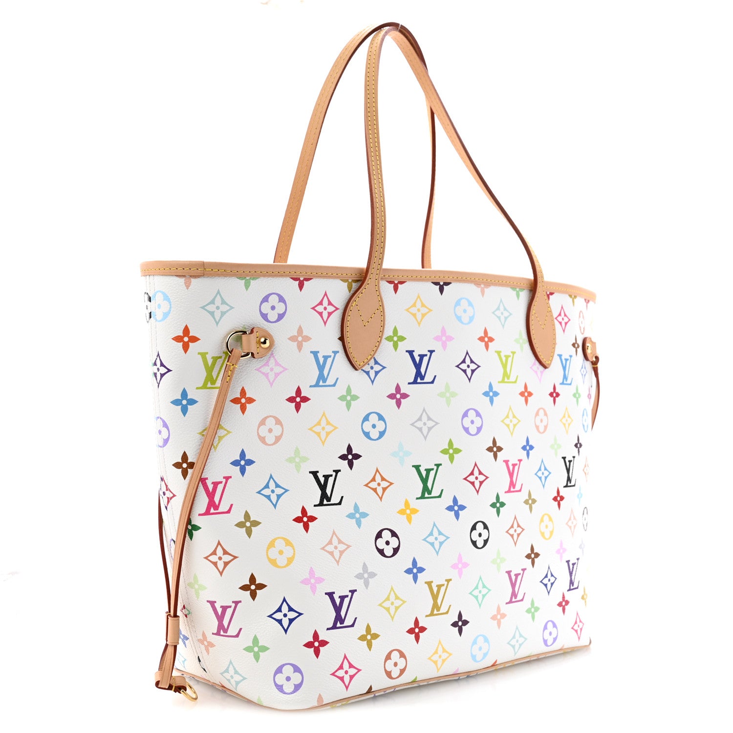 LV X TM Monogram Multicolor Neverfull MM White — view 3